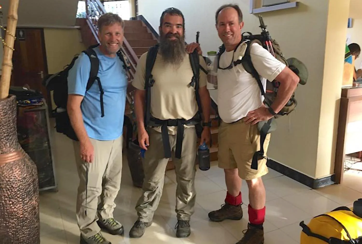 Three hearty climbers.