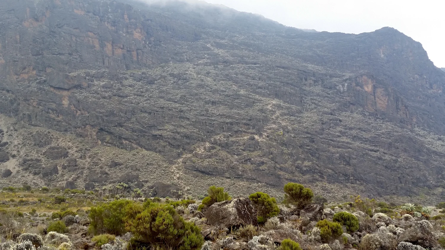 The trail switchbacks up the Barranco Wall. I shot this image on the previous afternoon as we made our way into the Barranco Camp.