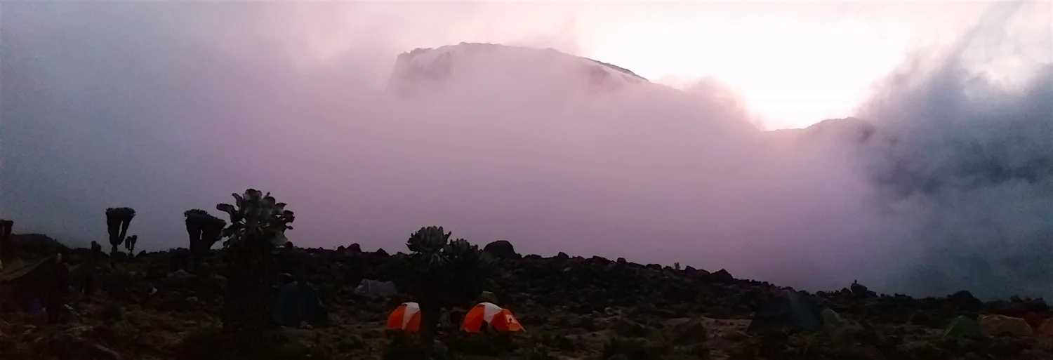 That frosted rock hung above Karanga Camp.