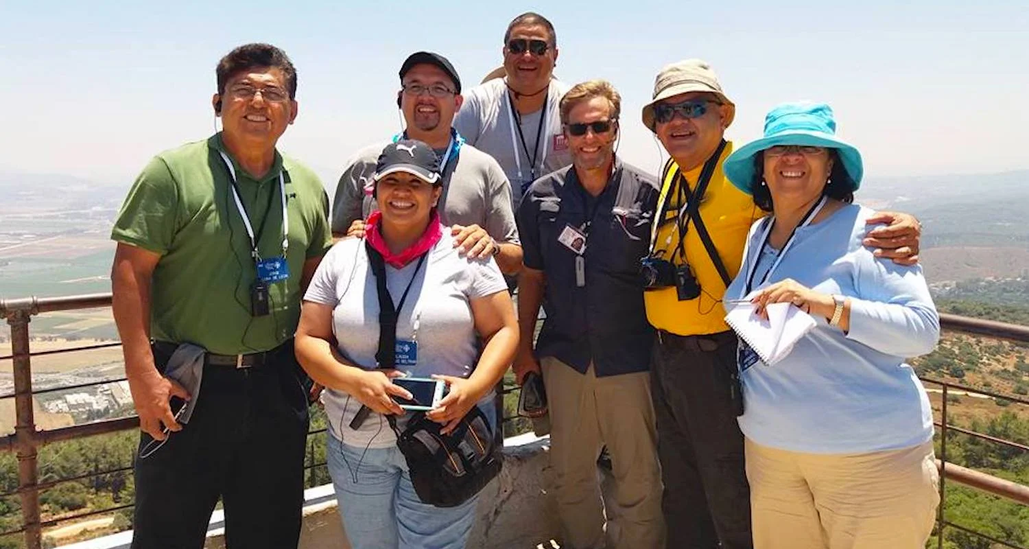 Visiting Mt Carmel with Professors Octavio Ruiz, Daniel Llamas and friends from Collegio Biblico, Piedras Negras, Mexico. 
