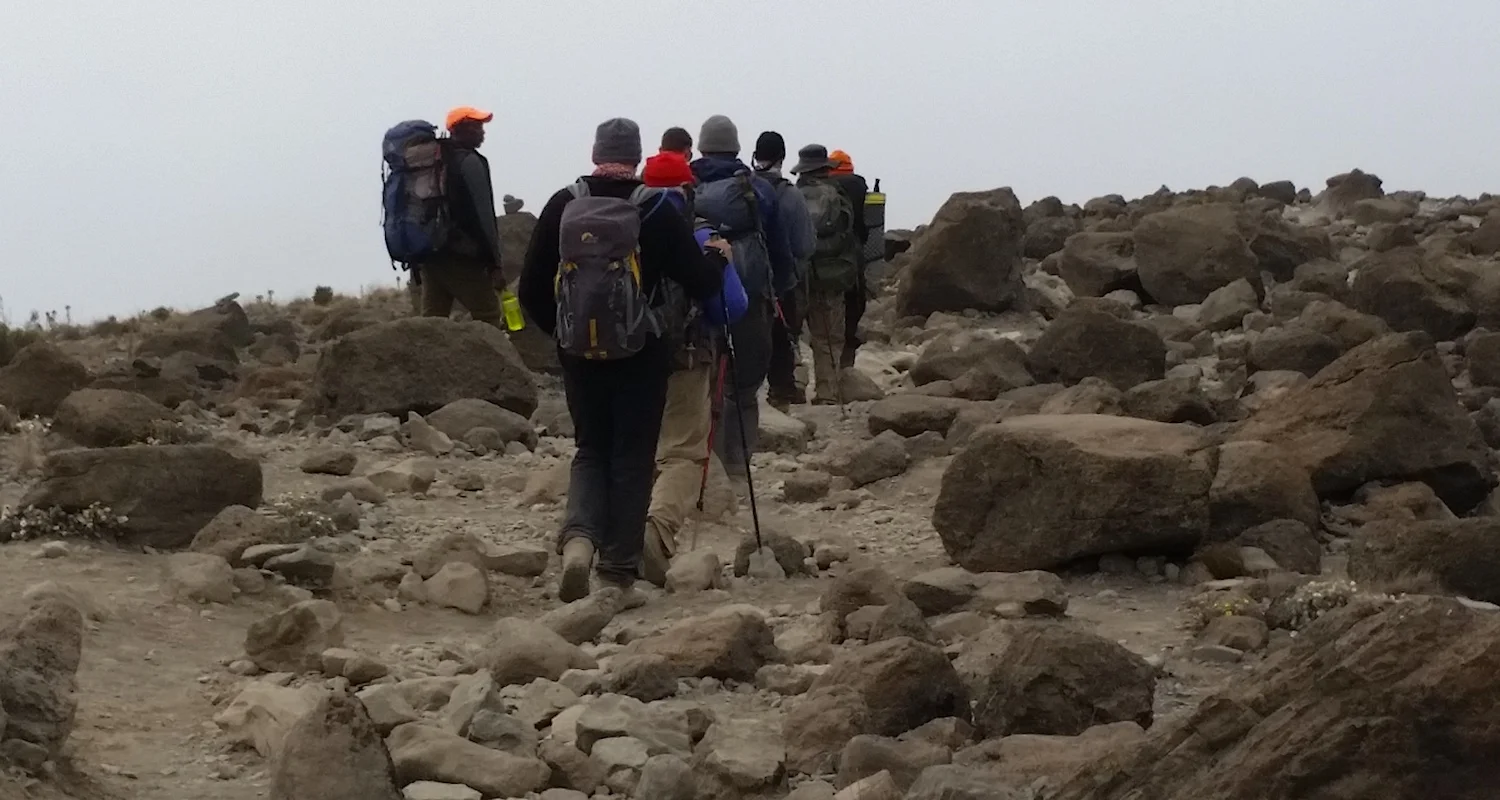 Our journey went from glacial ice to alpine desert to forest in a single day. It was a rugged downhill trek.