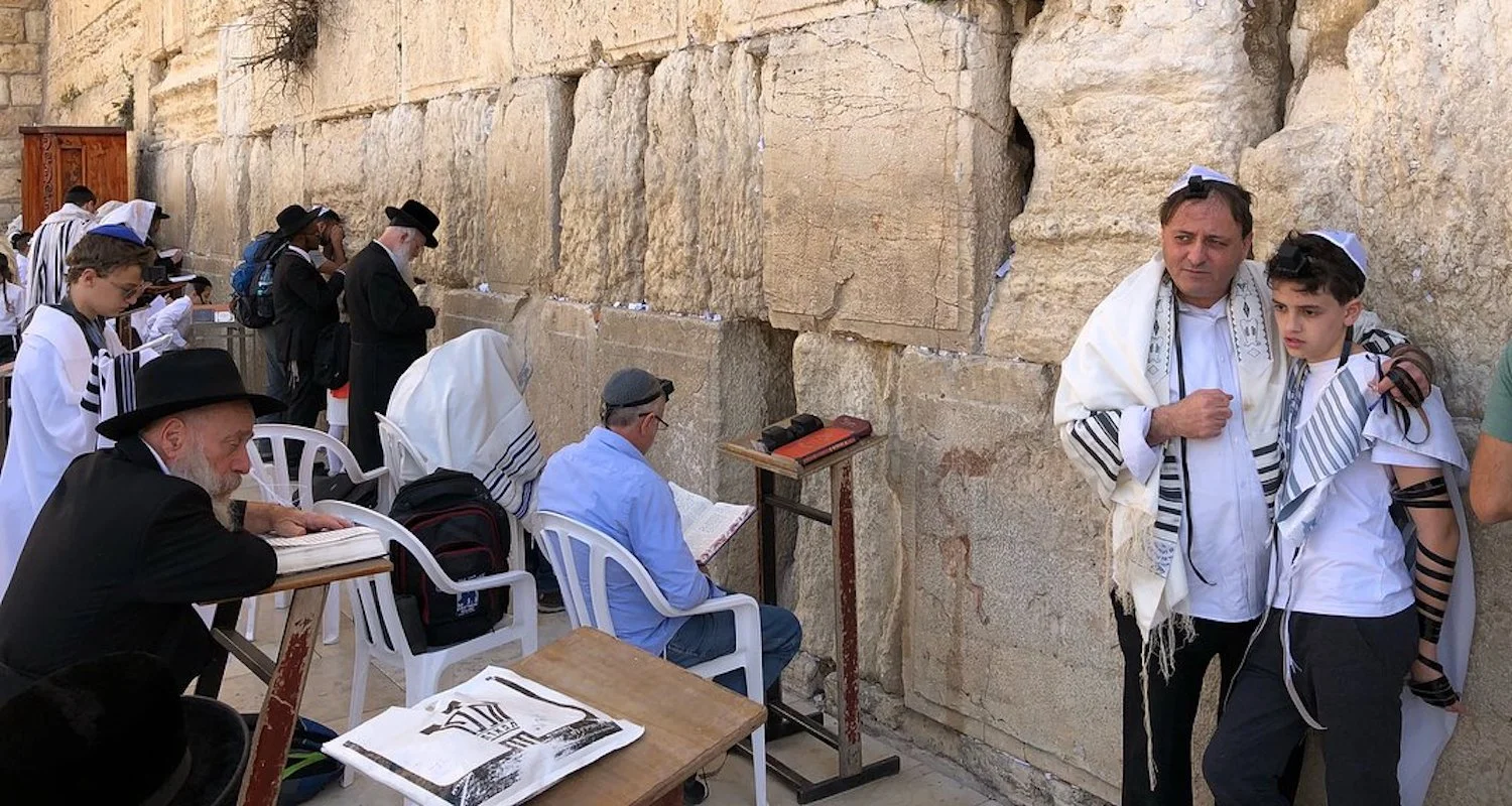 The Western Wall (or Kotel) in Jerusalem is a Jewish place of prayer, bar-mitzvah, celebration, and study. Photograph by Bible Land Explorer Brad Campbell.