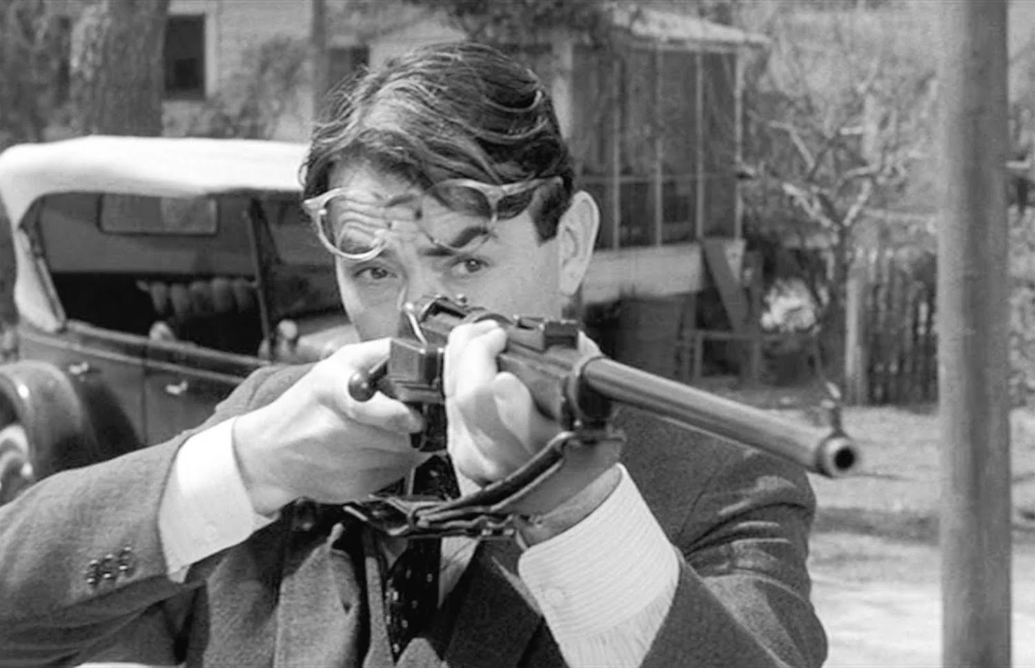 Do you remember when Atticus Finch shot the dog in Universal's classic film To Kill a Mockingbird? Image from here (accessed 6/10/2018).