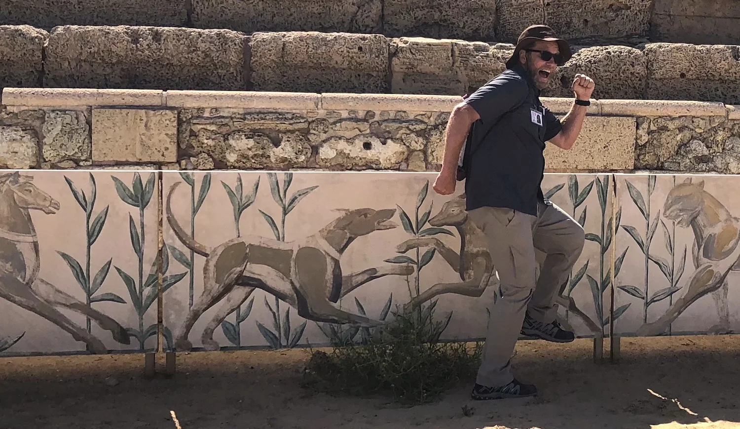 The woulda-coulda-shoulda truck was rolling. Picture from the hippodrome at Caesarea-by-the-Sea.