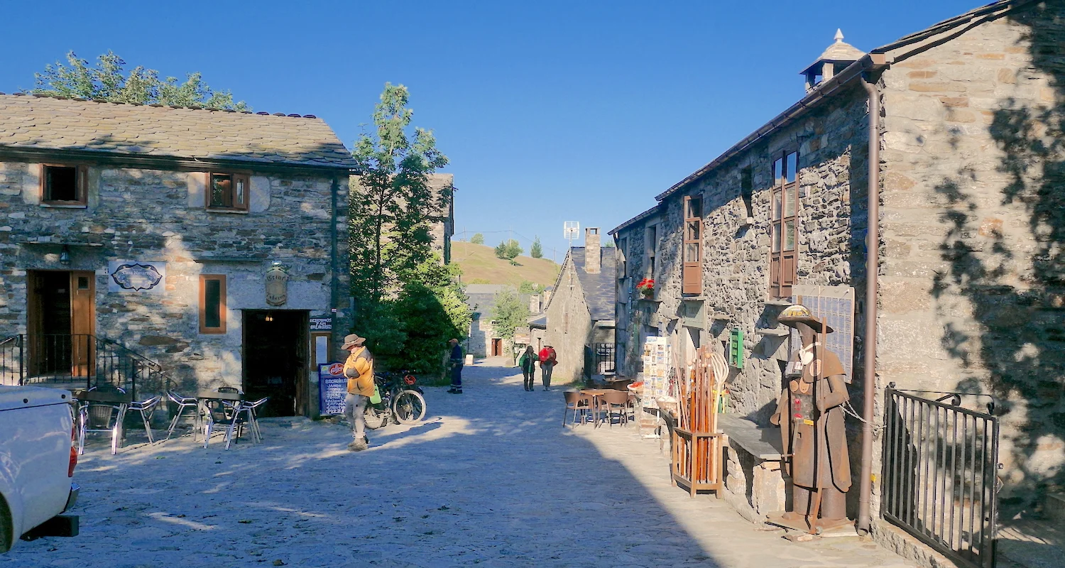 The sound of bagpipes drifts through the streets of O Cebreiro. One shouldn't be surprised. This is Galicia, the"seventh nation" of the Celts.
