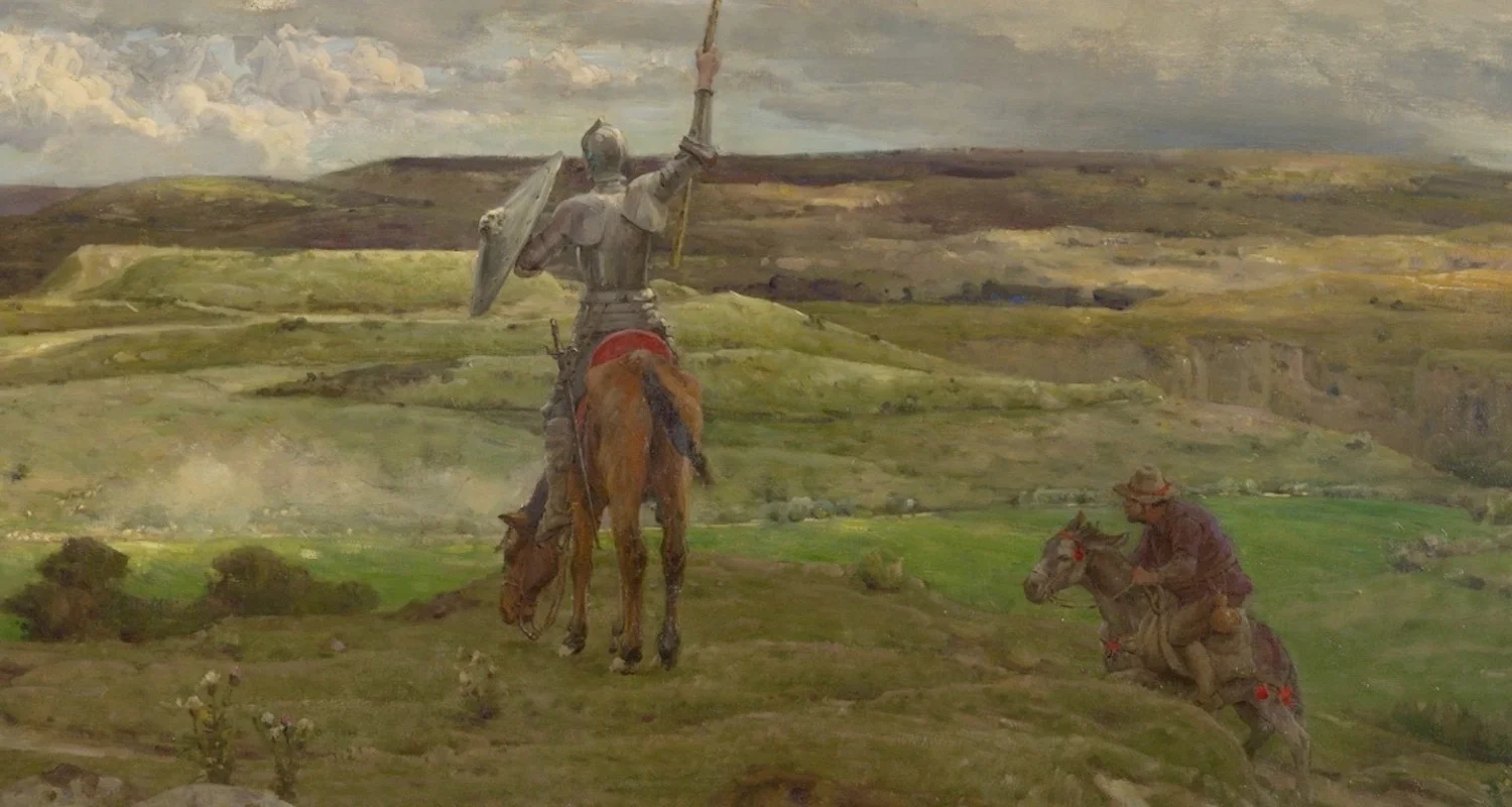 Go here to see more of this wonderful depiction of Don Quixote and Sancho Panza by Adrien-Louis Demont (1893). National Gallery of Victoria, Melbourne.
