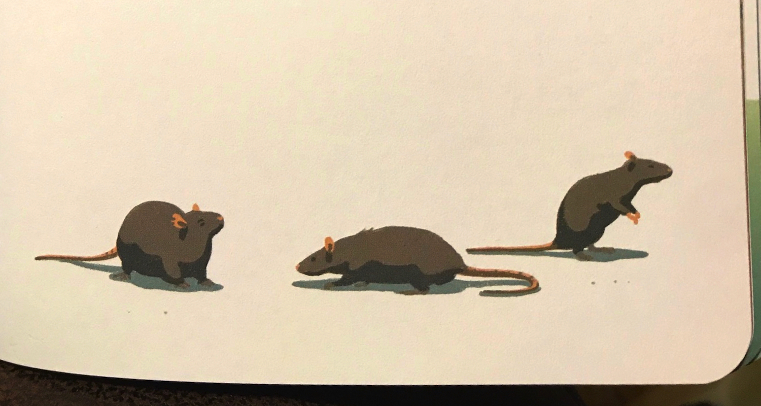 All illustrations in the book come from the hand of Jeff Östberg. Even in the case of rats (p. 103), his art is mellow and creamy and delightful.