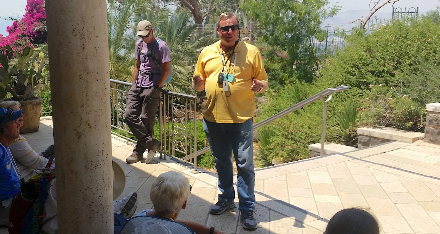 Rick Lowry, Spiritual Growth Pastor at First Church, contemplates the Sermon on the Mount on “the Mount”!