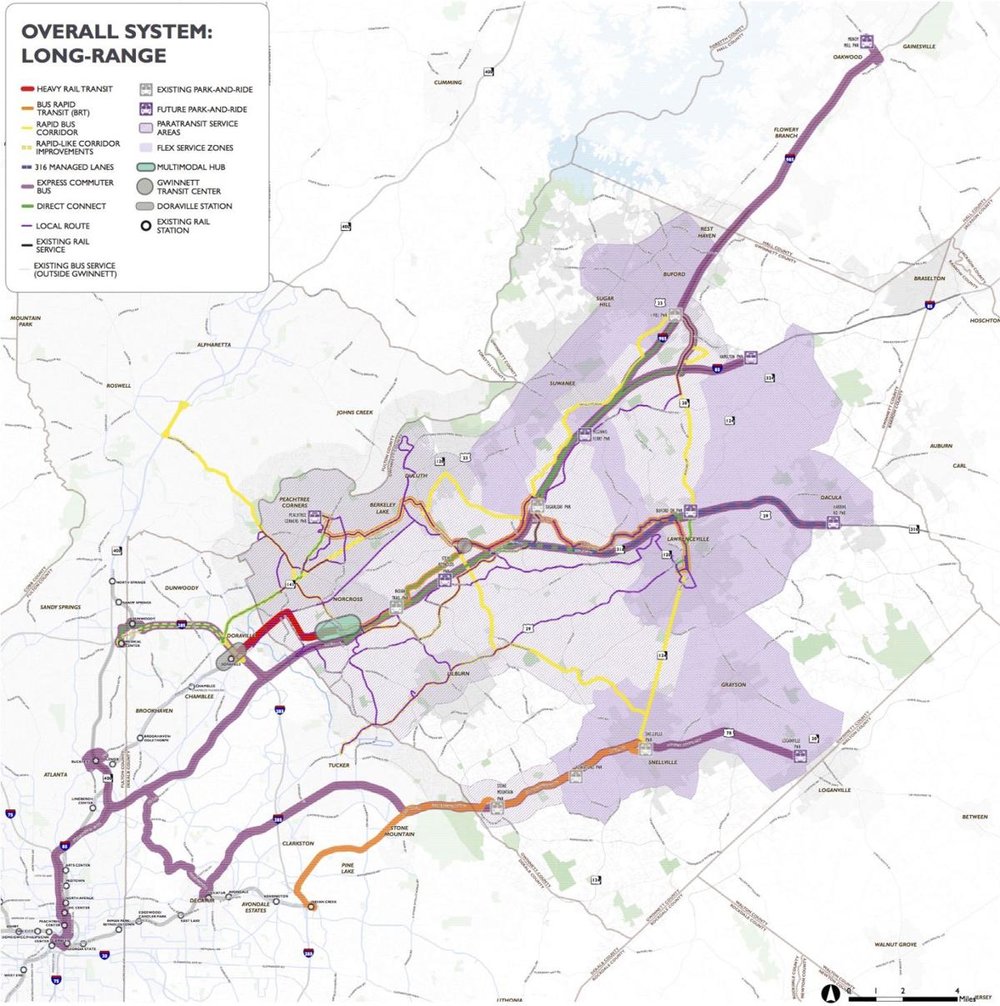 Gwinnett County's Transit Plan Map