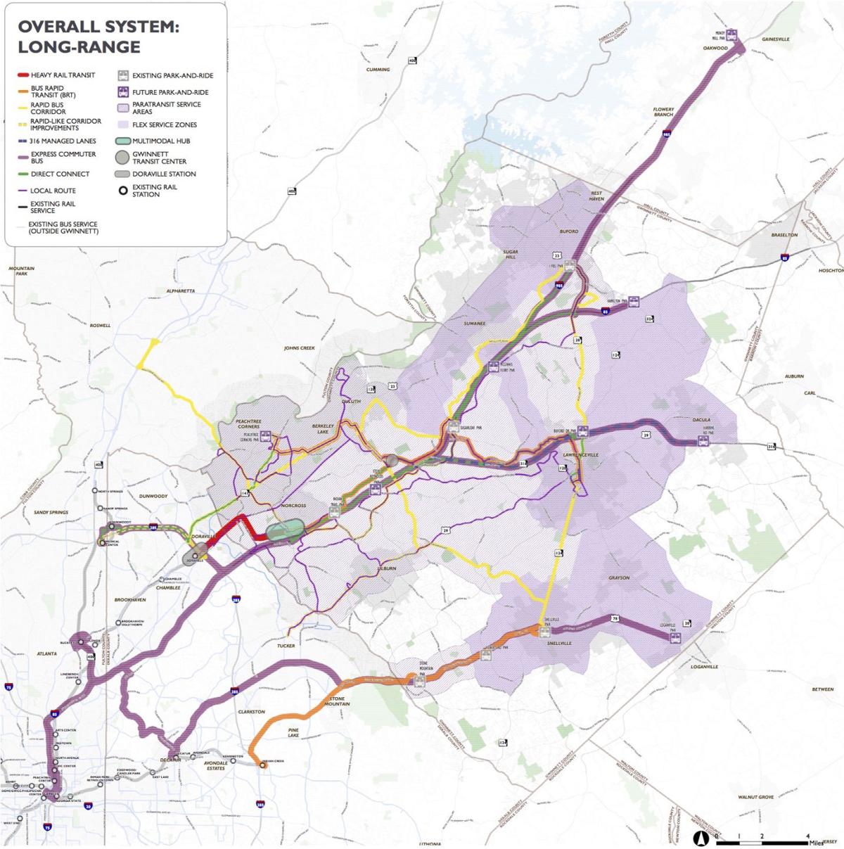 Gwinnett County's Transit Plan Map