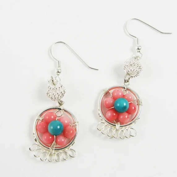Pink Daisy Earrings
