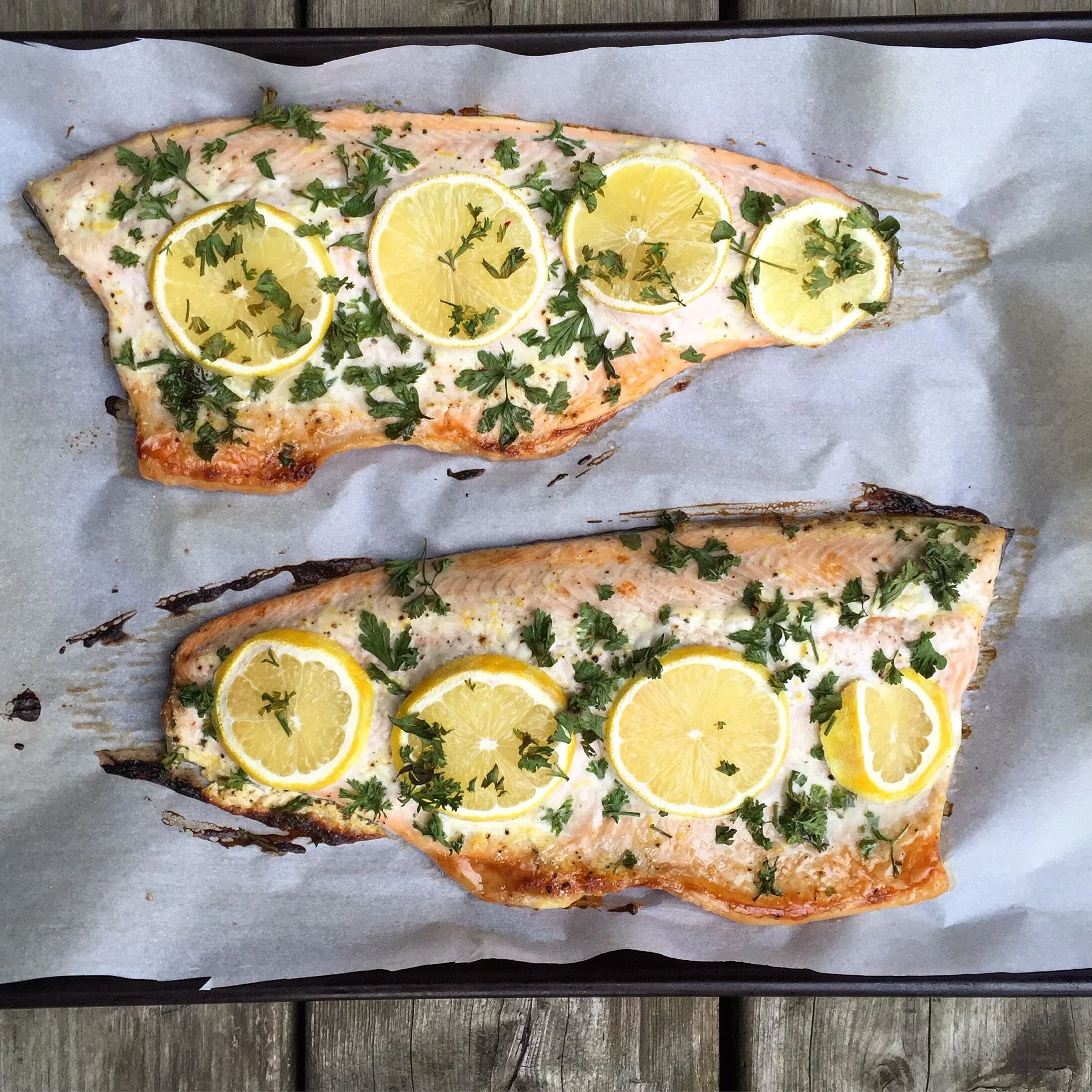 Easy Squeezy Lemony Roasted Trout