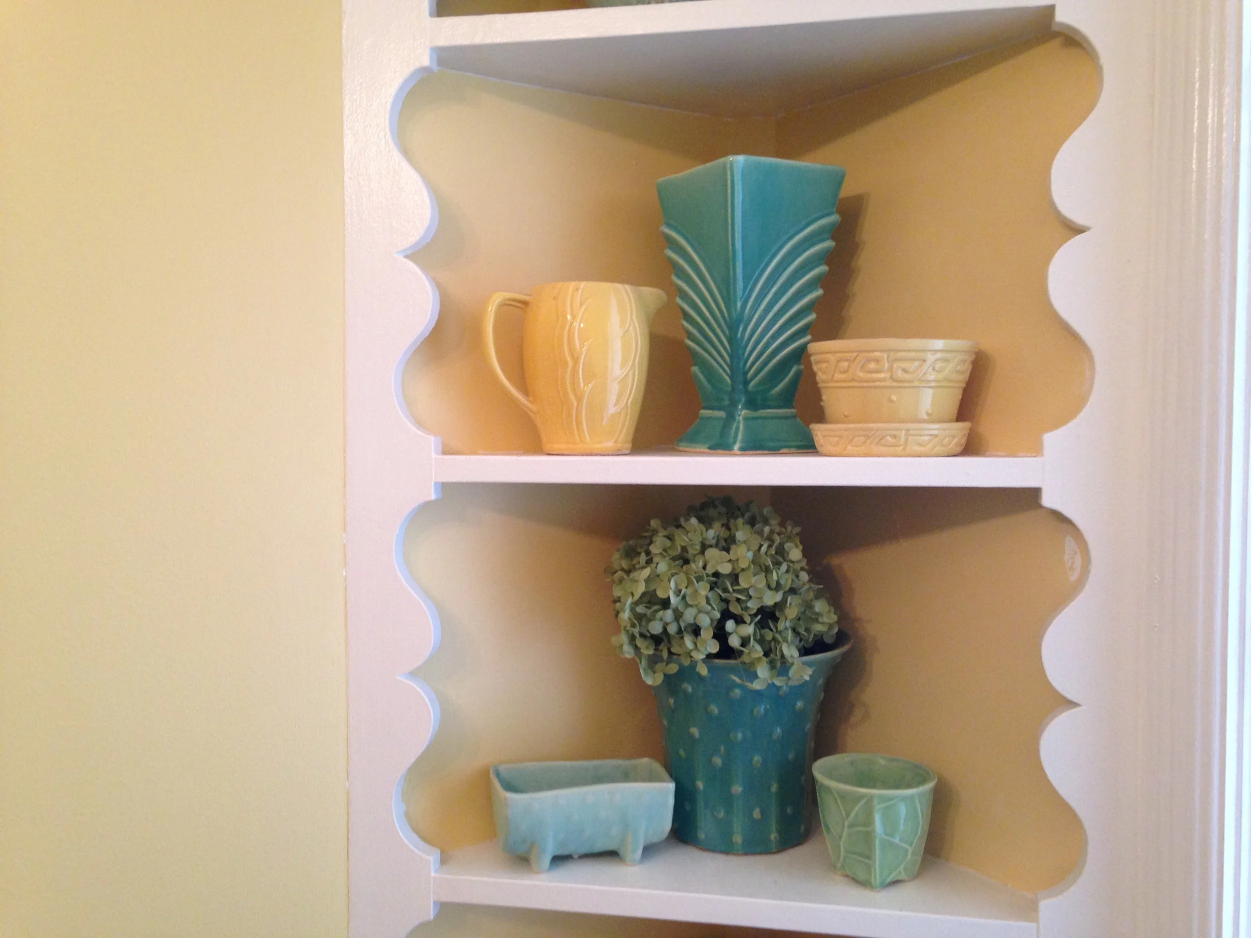 My built-ins in my dining room; they go all the way from floor to ceiling. &nbsp;Makes a fun statement when entertaining!