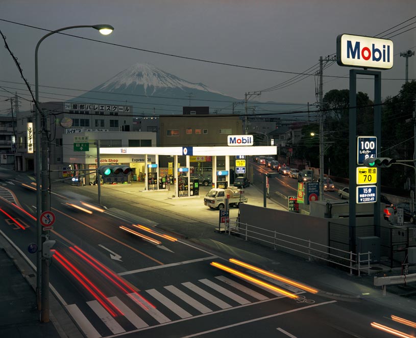 JAPAN. FUJI CITY. Petrol station and Mount Fuji - 16x12inches £600 - Edition of 6 + 2AP's - 20x24inches £1000 - Edition of 4 + 2AP's