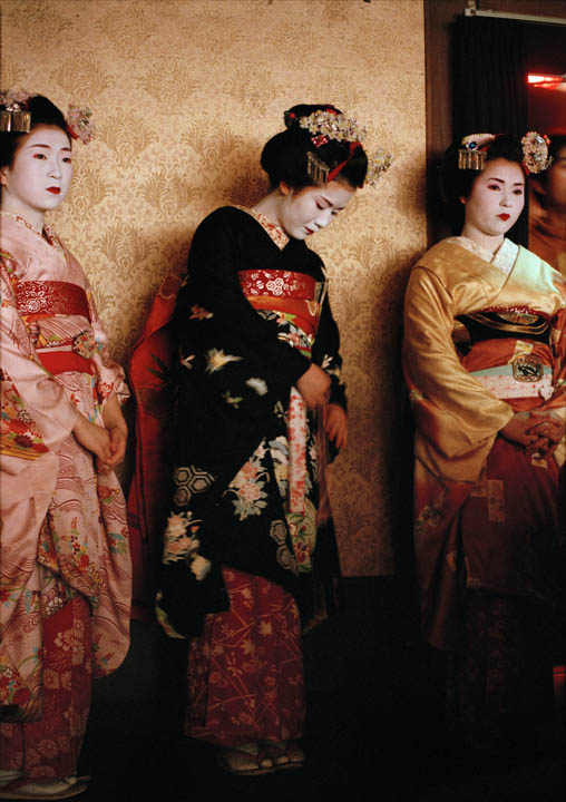 Japan. Kyoto. Maiko-san watches the Spring Maiko-odor dance in Gion. 1999 - 16x12inches £600 - Edition of 6 + 2AP's - 20x24inches £1000 - Edition of 4 + 2AP's