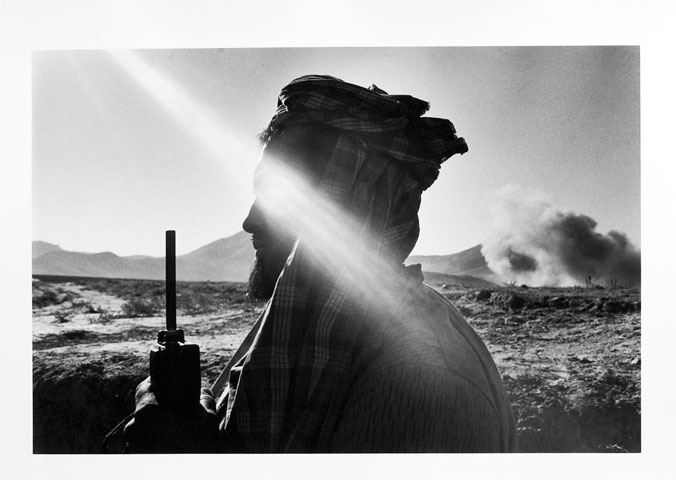 Afghanistan. North of Kabul. Ex-government commander under mortar fire. 1996.