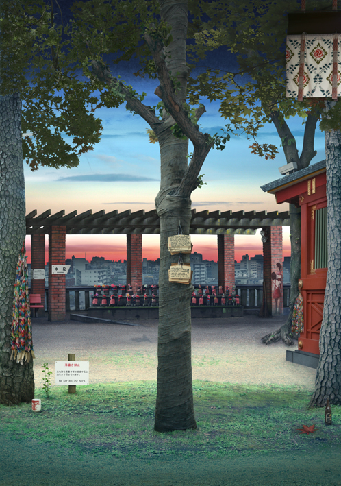 Tokyo Story 6 Shrine (after Hiroshige)