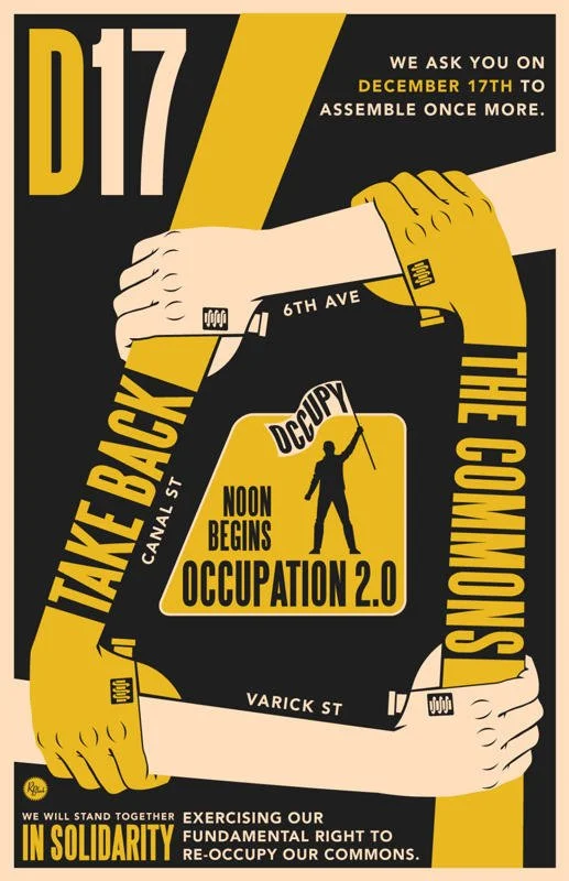 Poster from the failed D17 re-occupation attempt in NYC.