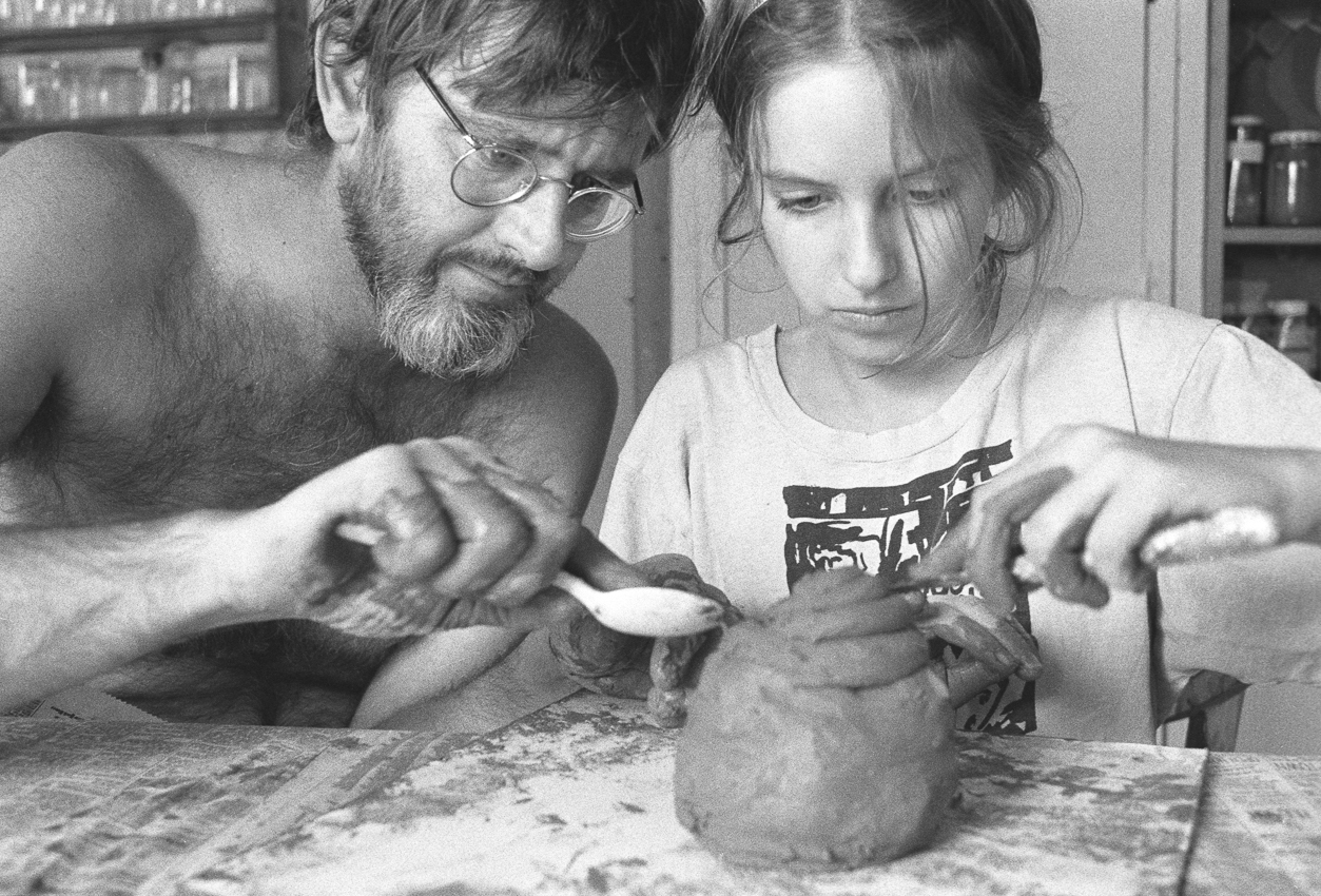 Michael and Jenny Doing Clay, 1981