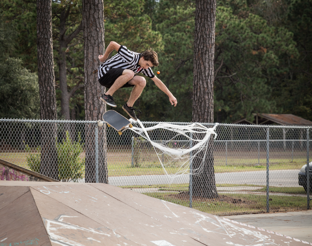 Hardflip over the spider webs.