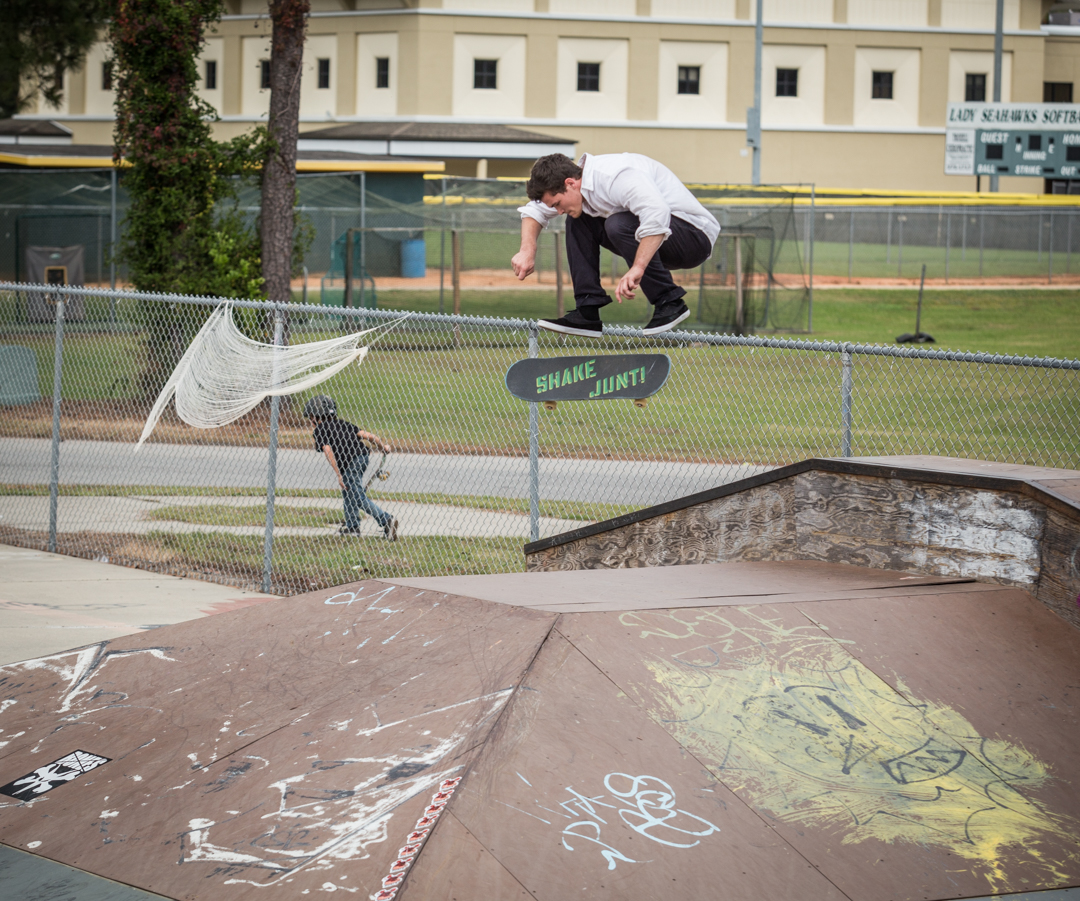 Hunter did back-to-back nollie flip and nollie heel over this thing and everyone was impressed.