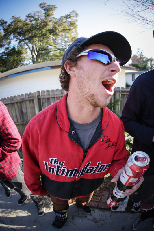 Mincher hoots from the sidelines.