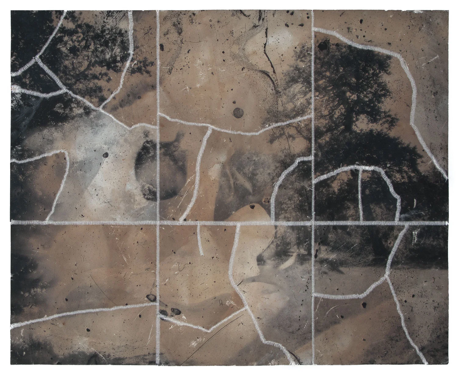 Autumnal Glimpses no.45, 2019 Naturally toned pigment print and thread 44 x 54cm
