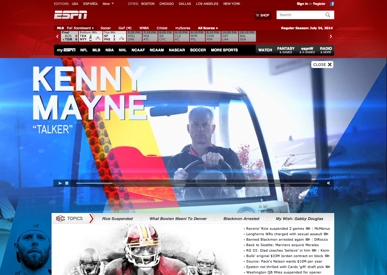  ESPN.com website takeover 