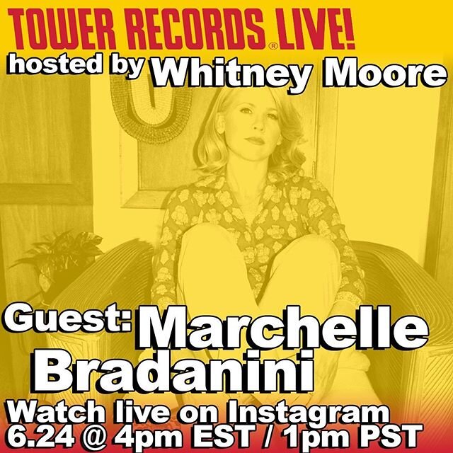 @officialtowerrecords is back and I&rsquo;ll be chatting with the lovely @whitneysmoore @ 1pm today (still most likely in some form of sweatpants). Long live the record store ! Xx 📷: @baleegreer