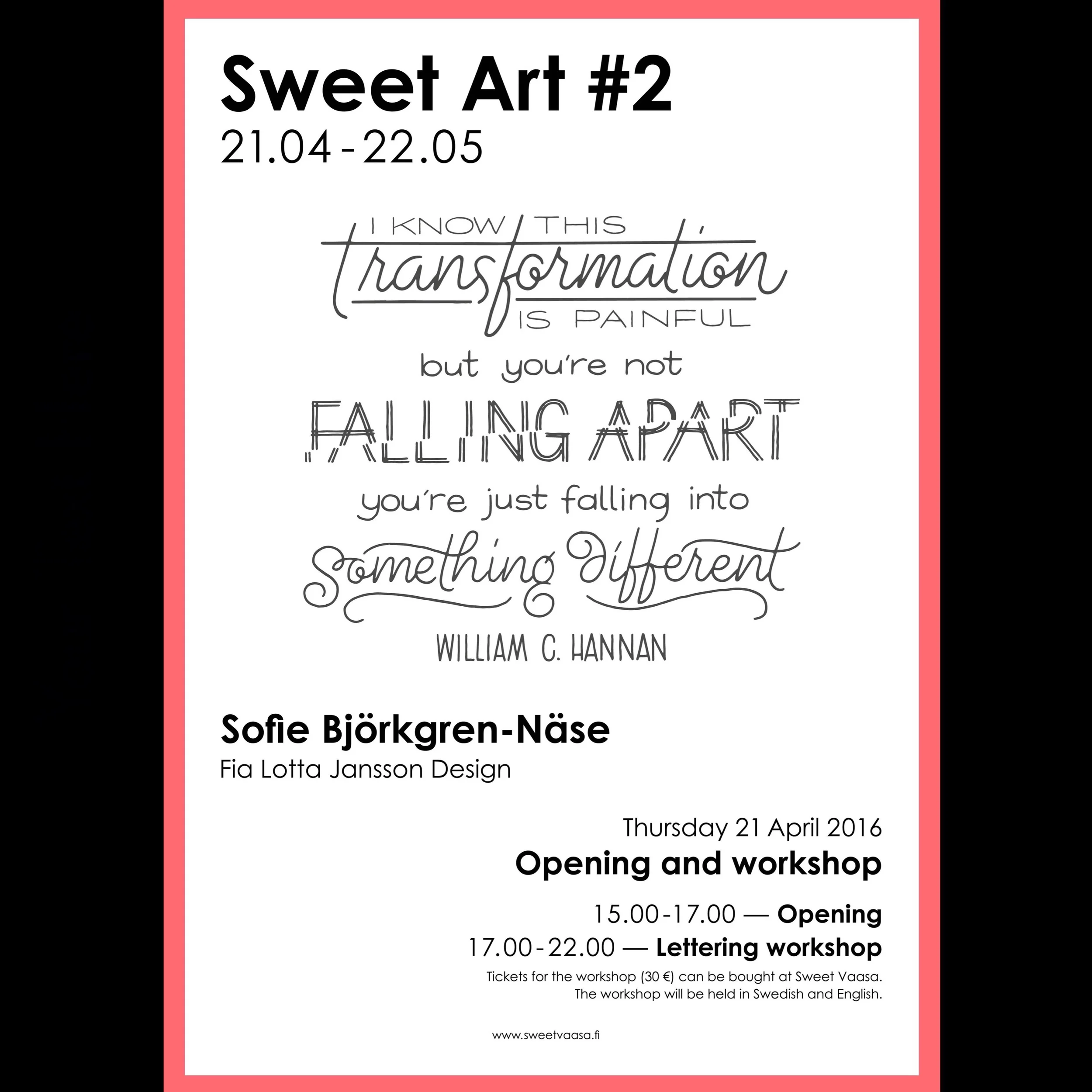 Poster design by Ulrika Öhman. Lettering by Fia Lotta Jansson Design.
