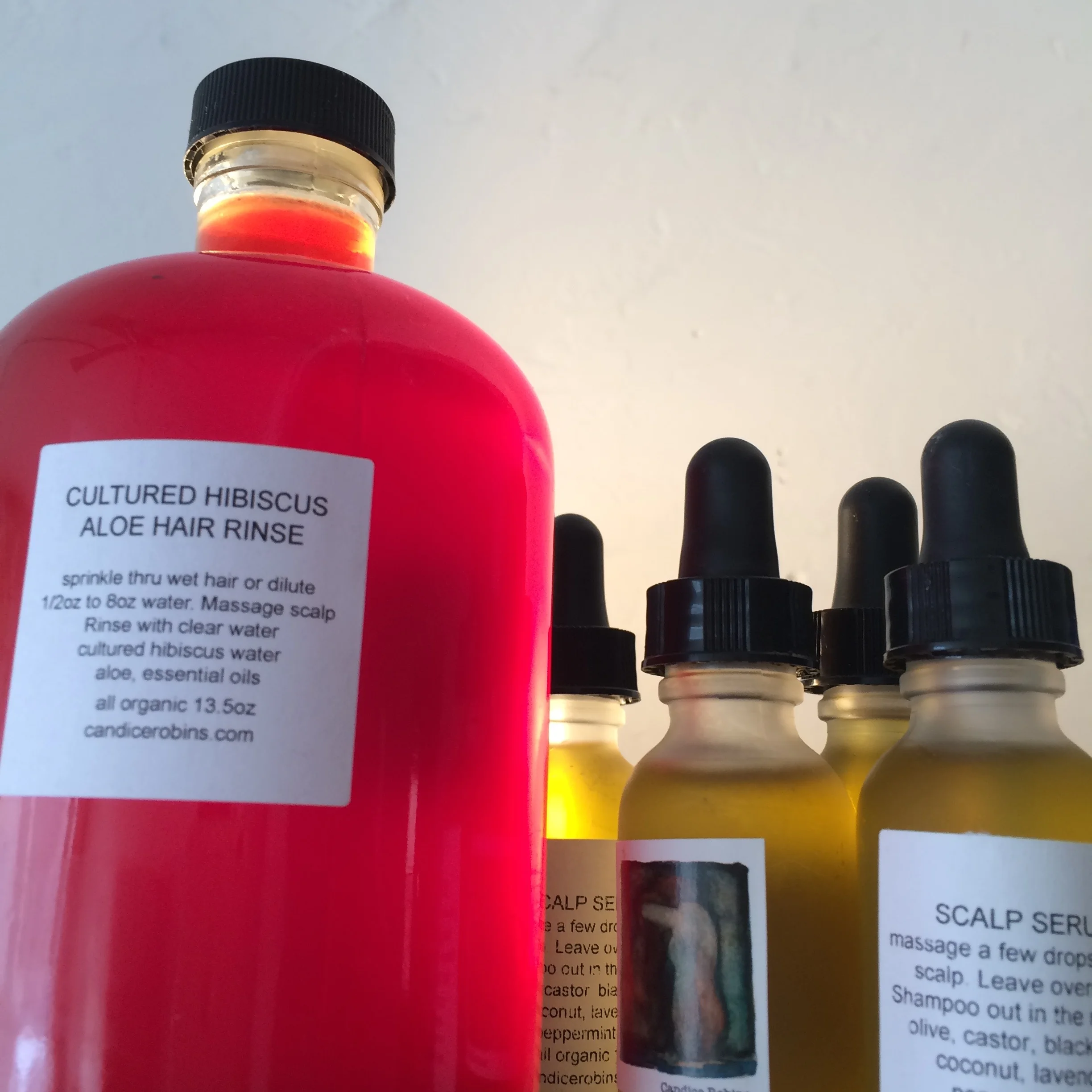 CULTURED HIBISCUS ALOE HAIR TONIC, HAIR GROWTH SERUM in glass bottles