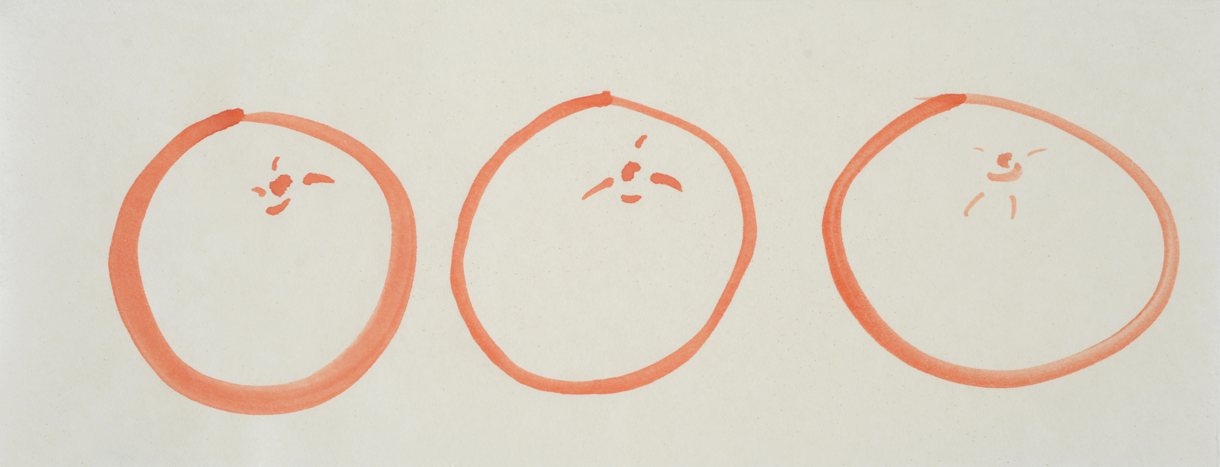 ensō | grapefruit (01), 2015 | watercolor on Okawara paper | 5.5" x 14" | Private Collection, Harlem, NY