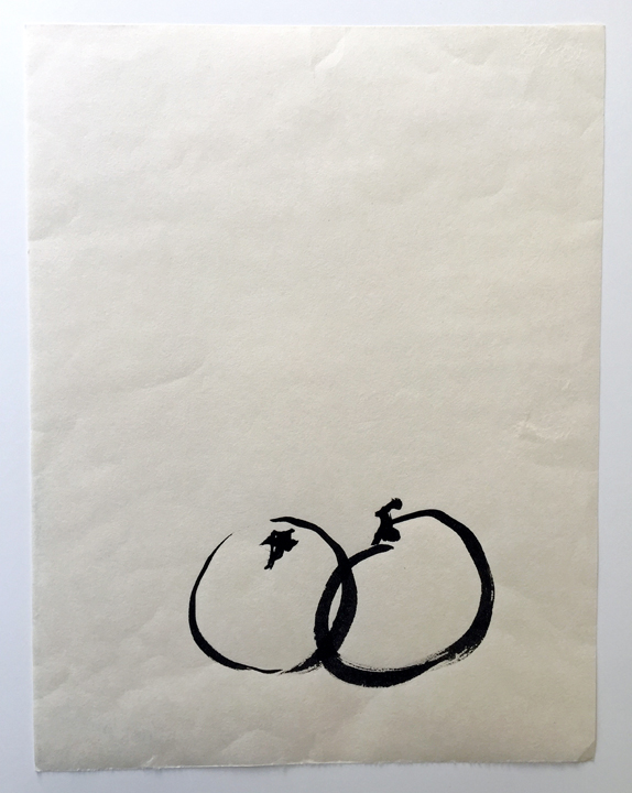 ensō | apple (09), 2015 | ink on Okawara paper | 12" x 9.25"