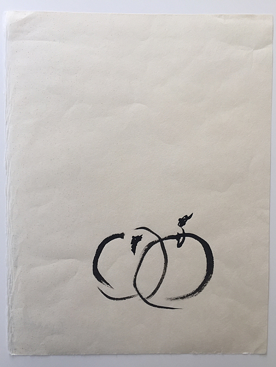 ensō | apple (10), 2015 | ink on Okawara paper | 12" x 9.25" | Private Collection, Pacific Grove, CA