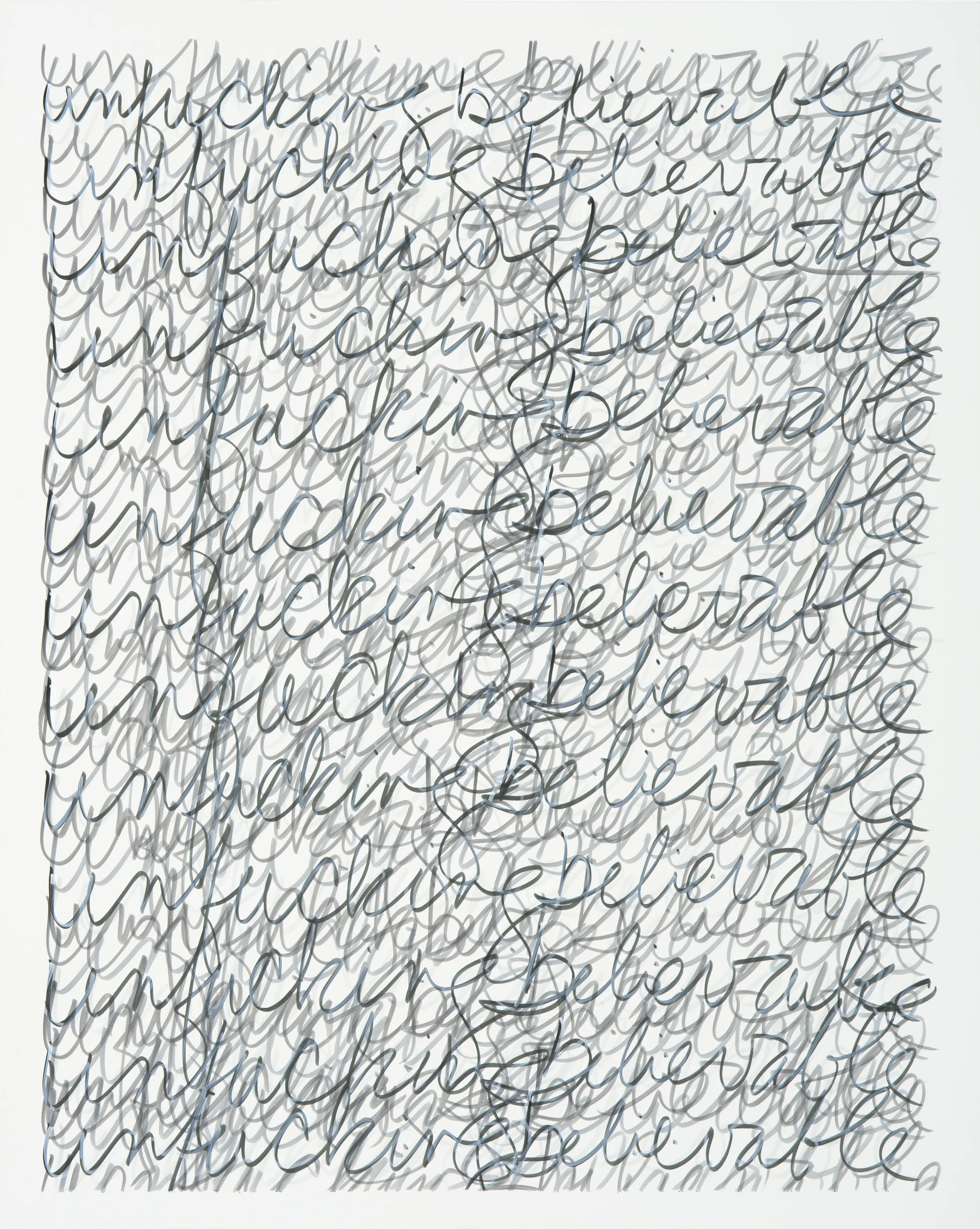 unfuckingbelievable, 2017 | ink on panel | 30" x 24" x 1.5" | Private Collection, Portola Valley CA