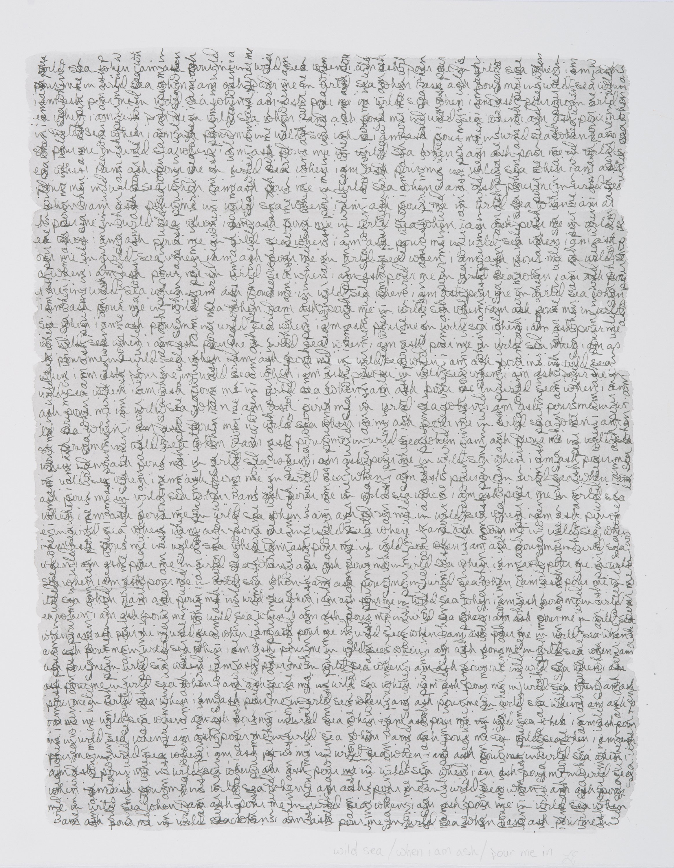 wild sea, 2022 | sumi ink, ink & haiku on Fabriano paper | 14.75" x 11.5"