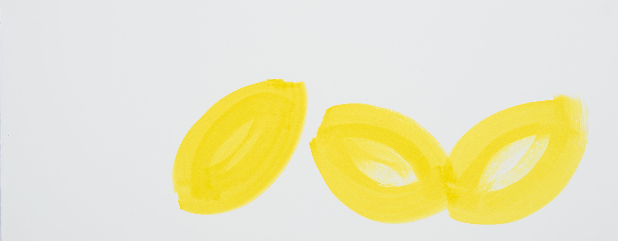ensō | lemon (01), 2020 | ink on Fabriano paper | 11.75" x 29.5"