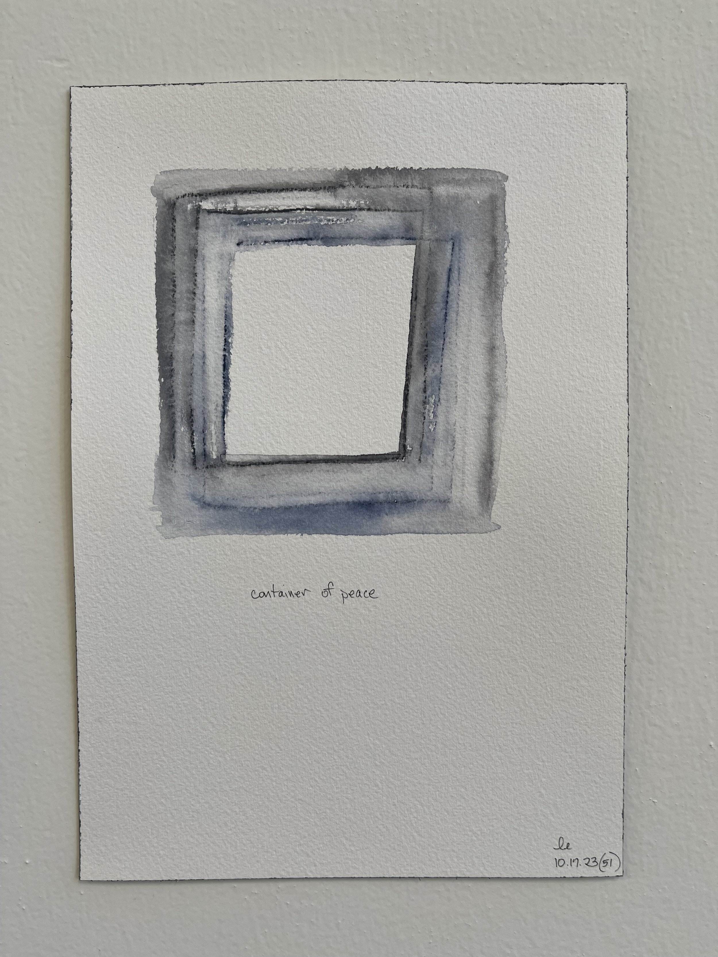 container of peace (51), 2023 | watercolor pencil on Arches paper | 7" x 10"