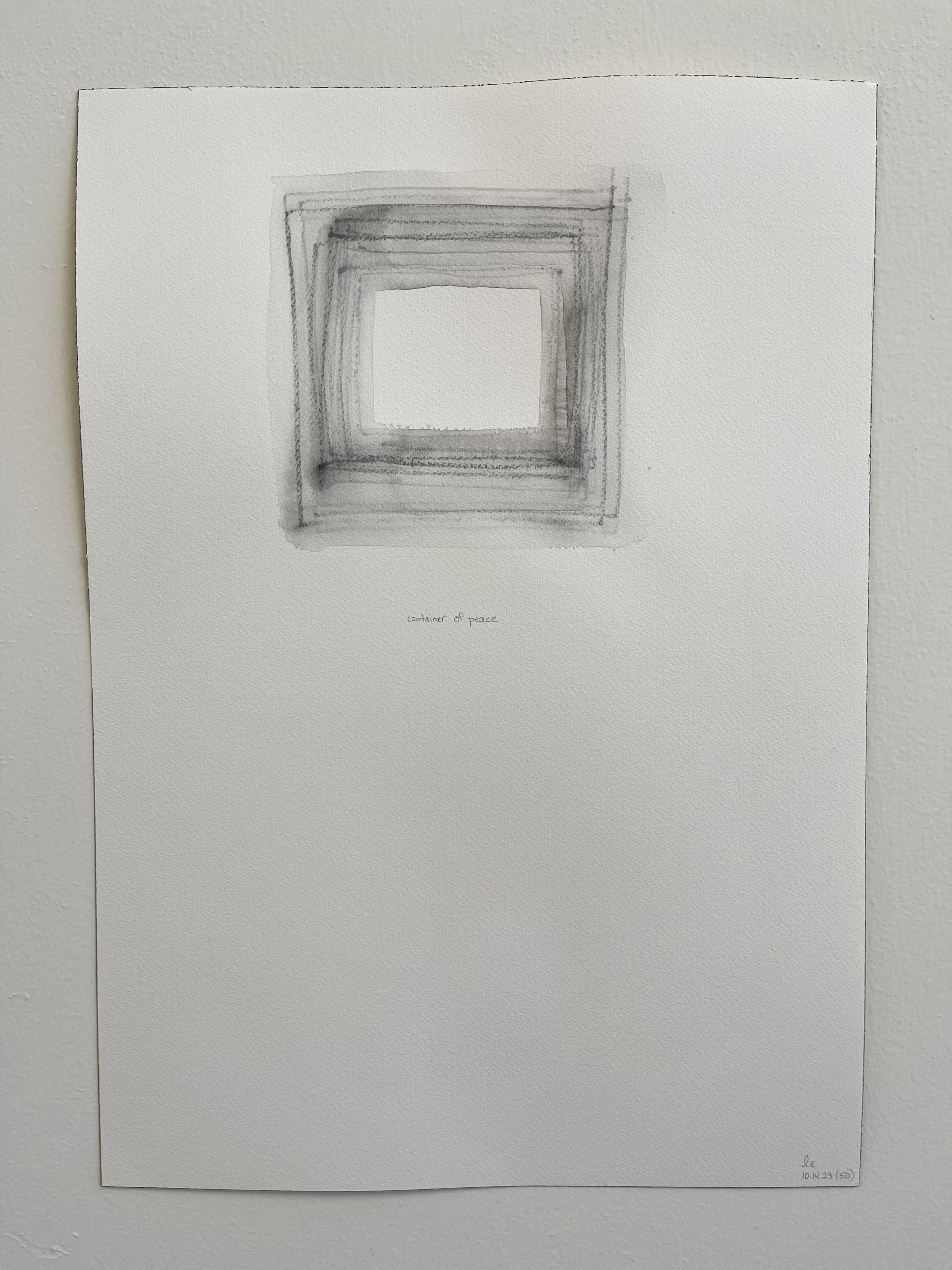 container of peace (50), 2023 | watercolor pencil on Arches paper | 14" x 20"