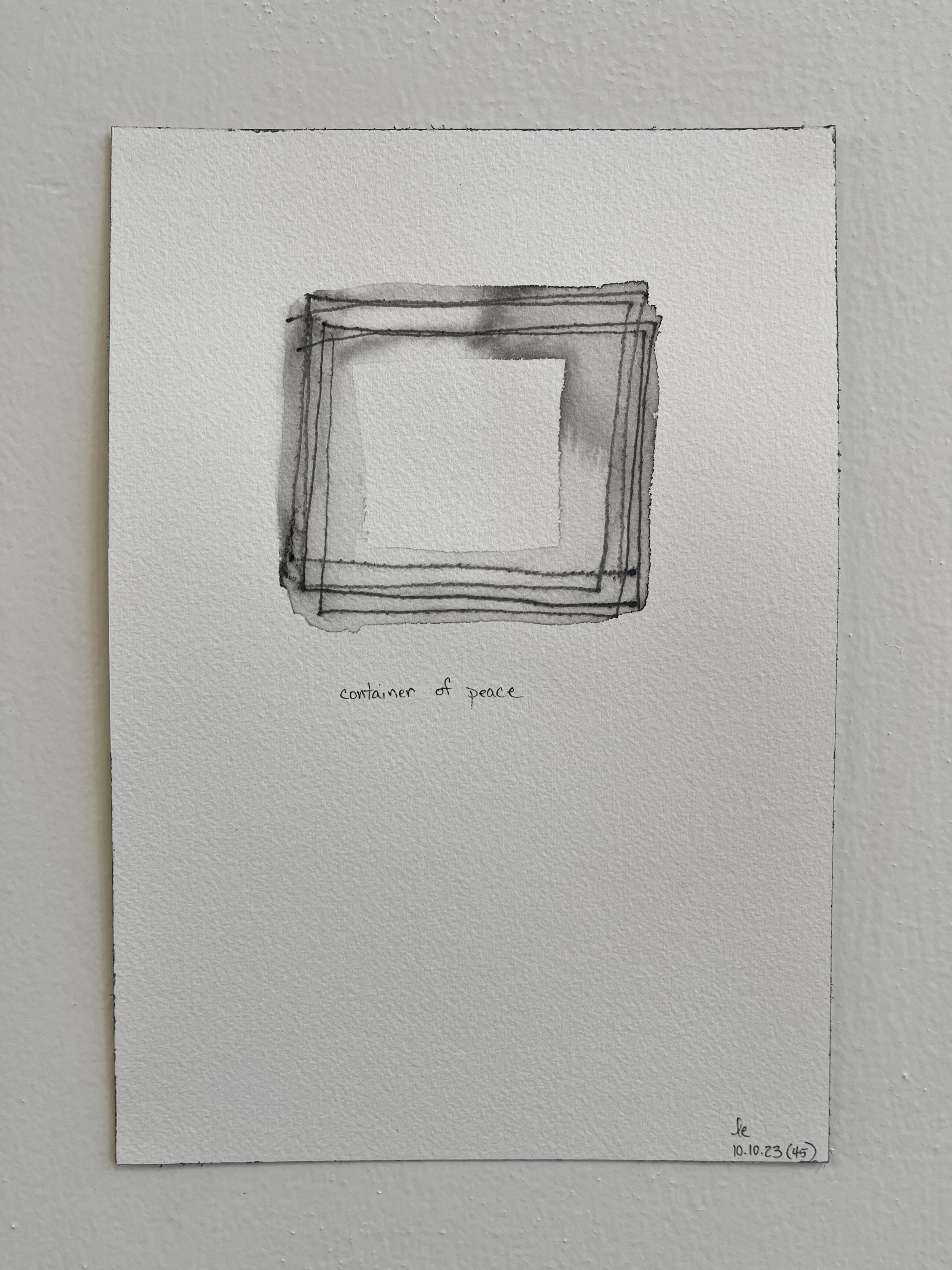container of peace (45), 2023 | watercolor graphite on Arches paper | 7" x 10"