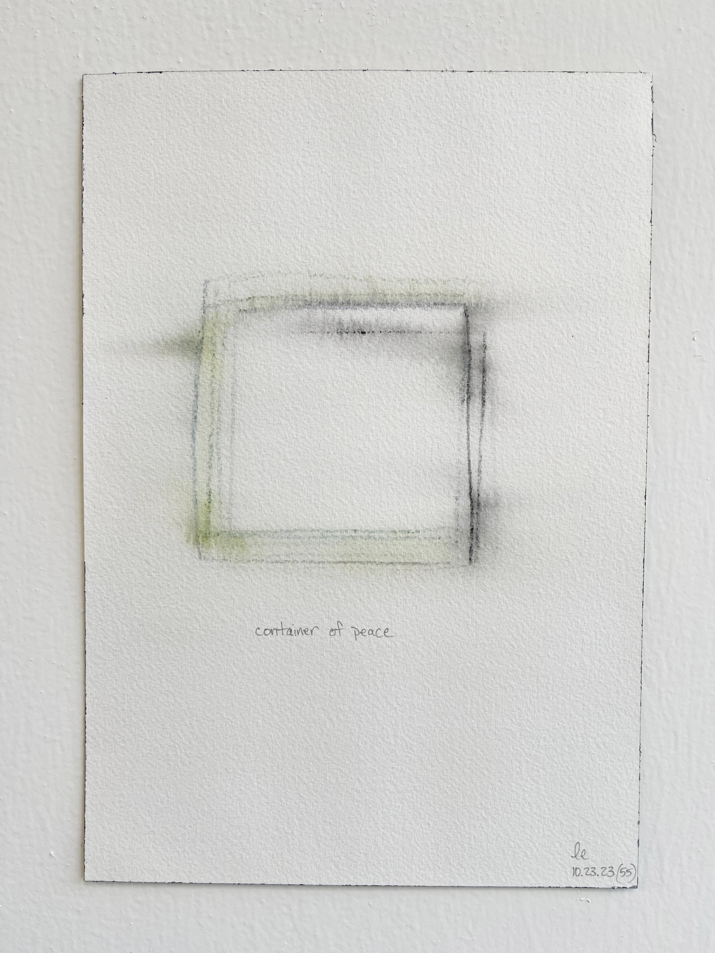 container of peace (55), 2023 | watercolor graphite & pencil on Arches paper | 7" x 10"