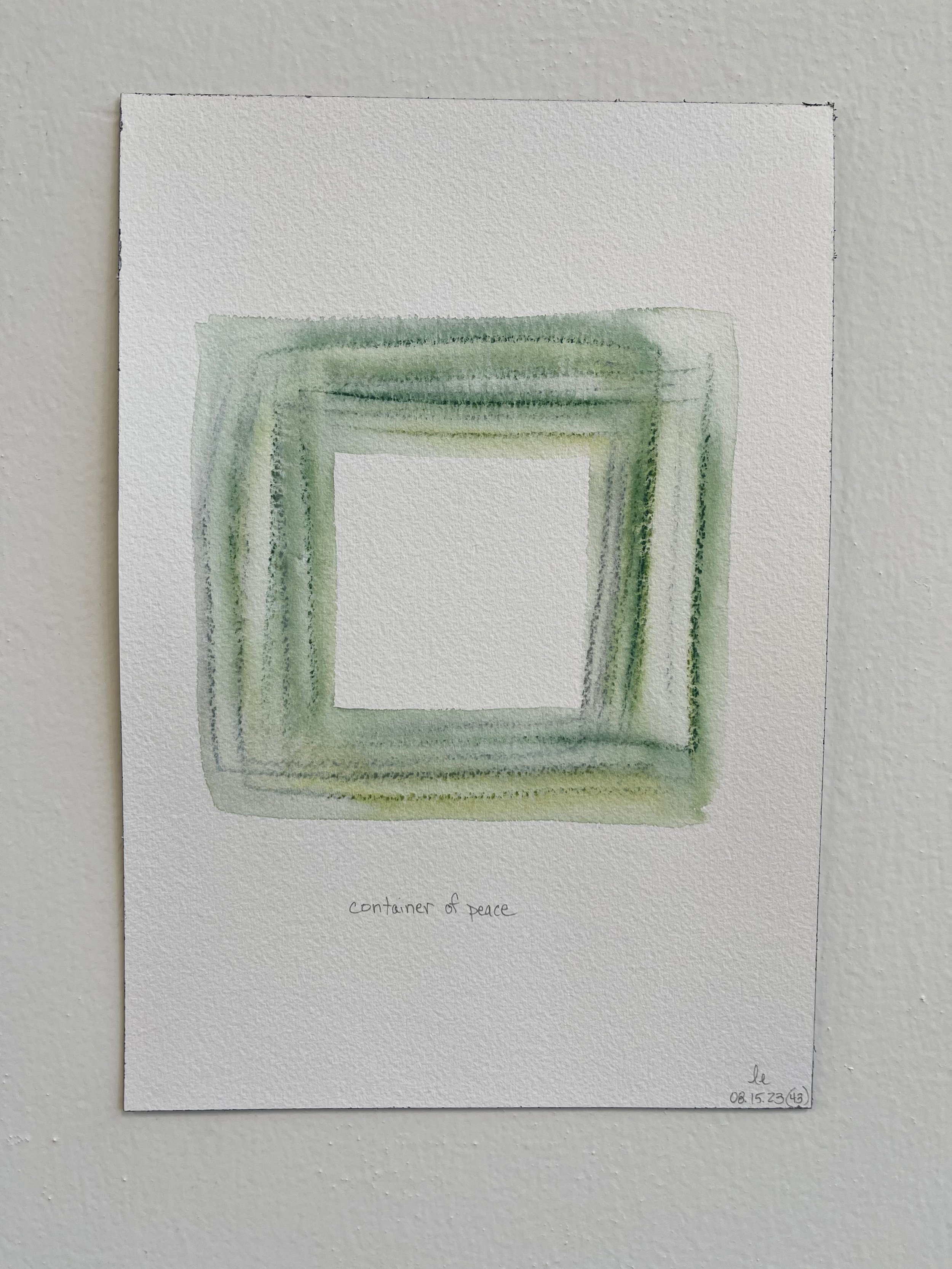 container of peace (43), 2023 | watercolor pencil on Arches paper | 7" x 10"