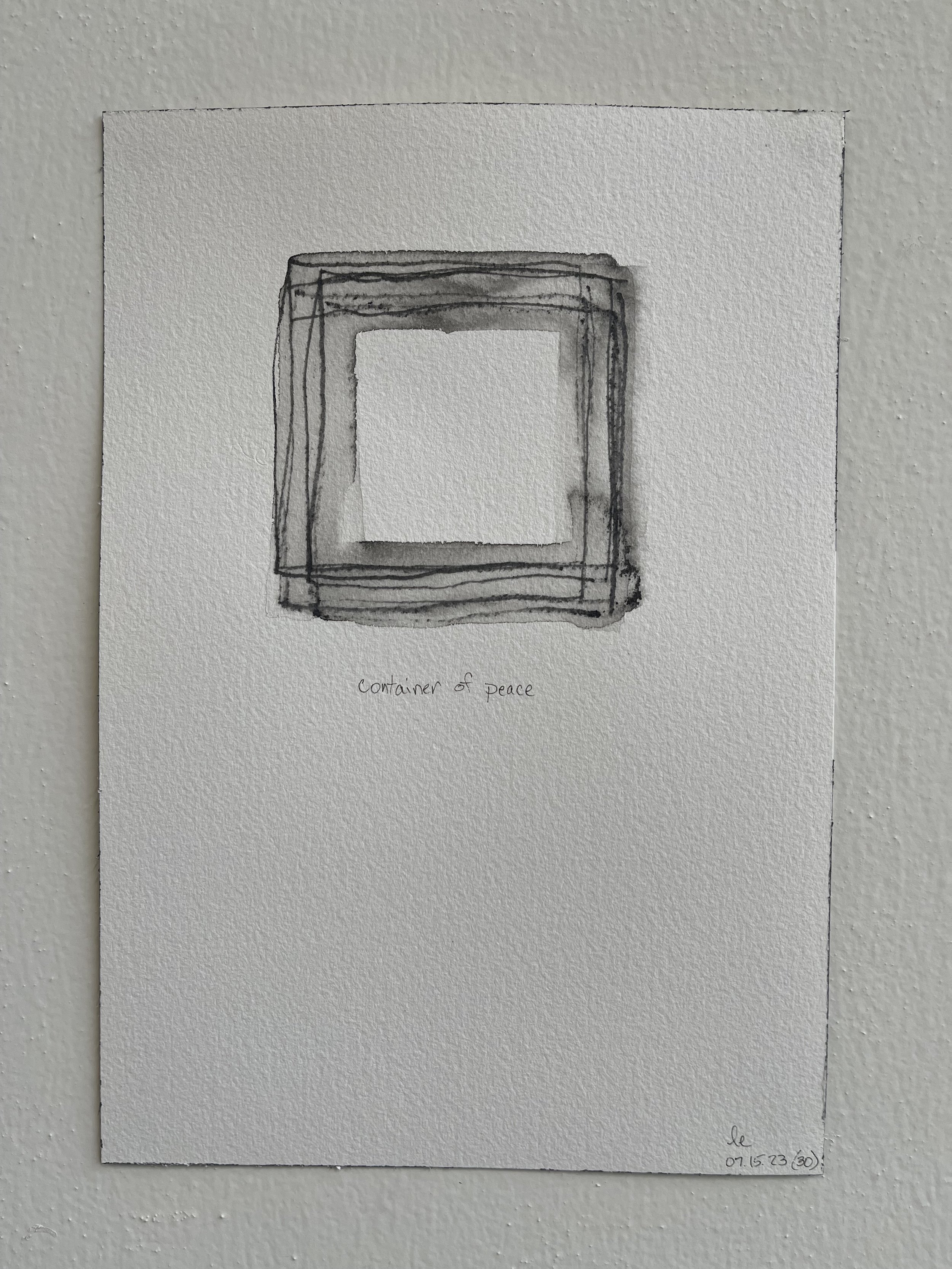 container of peace (30), 2023 | watercolor graphite on Arches paper | 7" x 10"