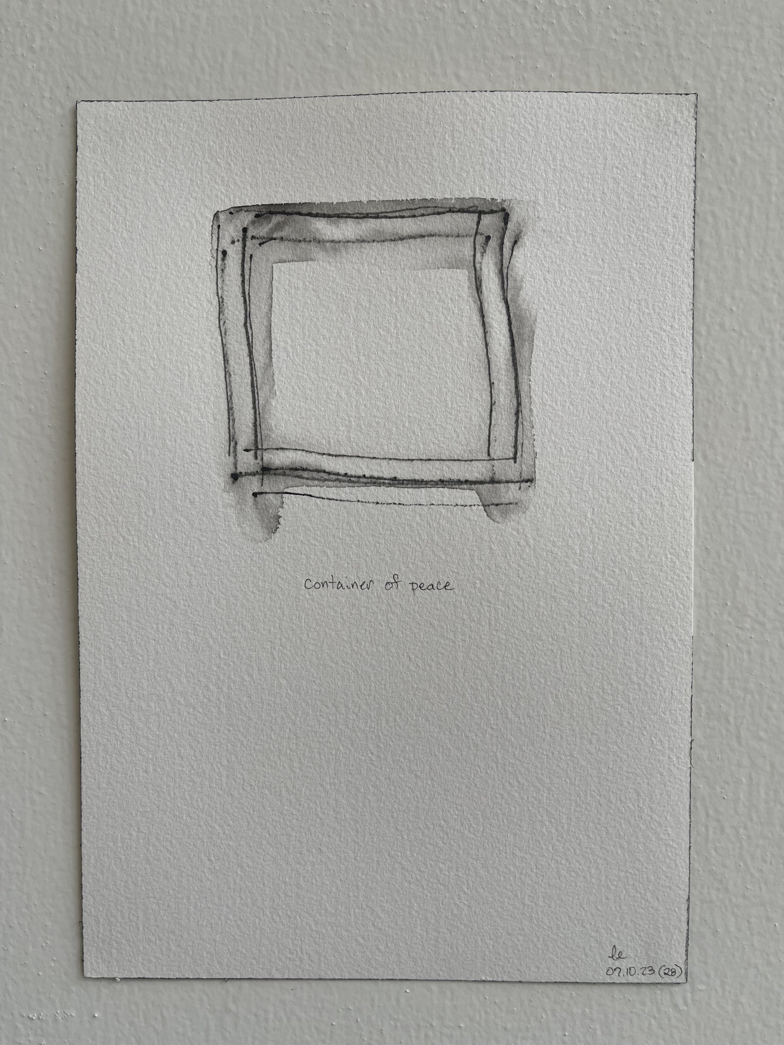 container of peace (28), 2023 | watercolor graphite on Arches paper | 7" x 10"