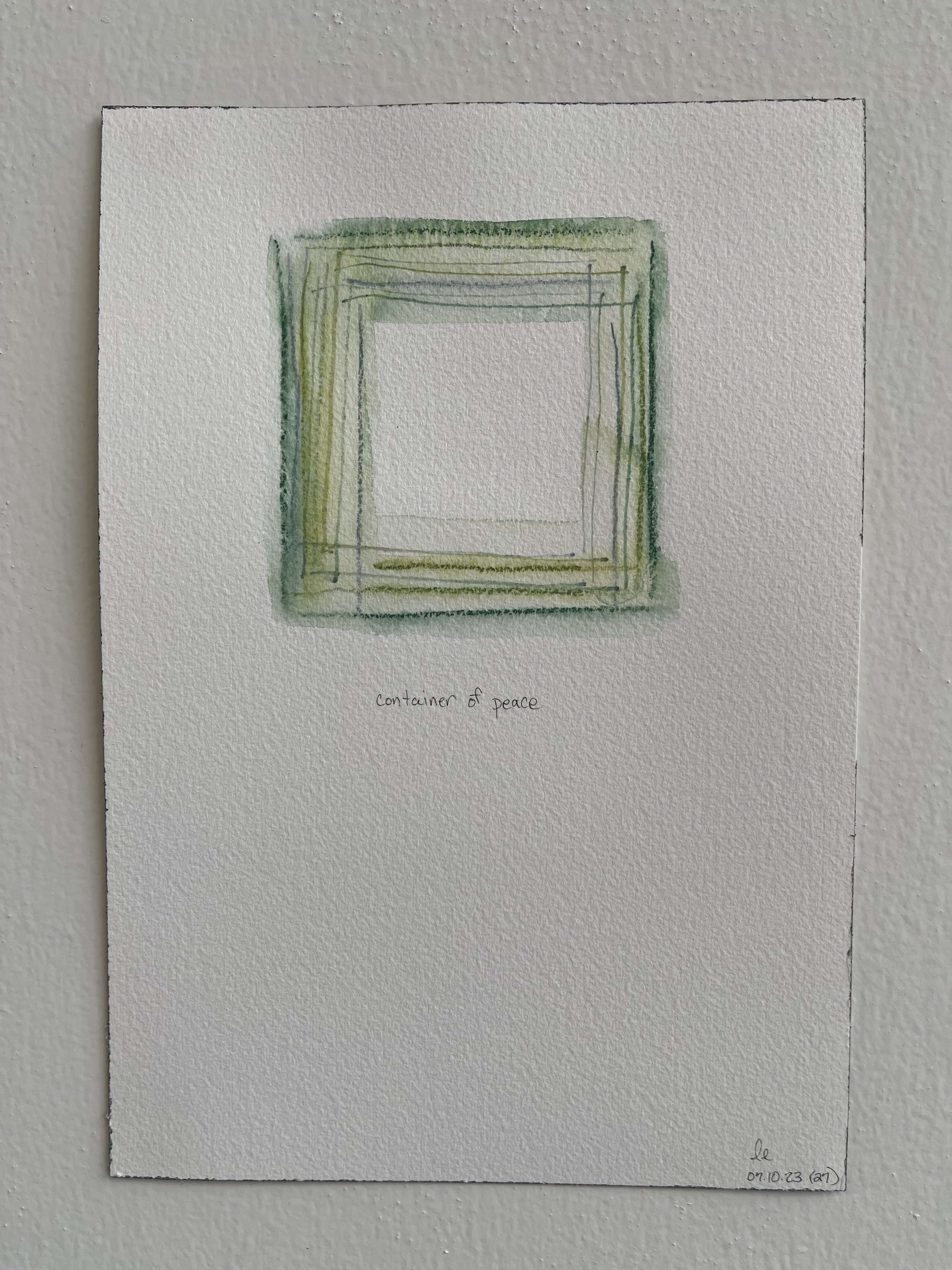 container of peace (27), 2023 | watercolor pencil on Arches paper | 7" x 10"