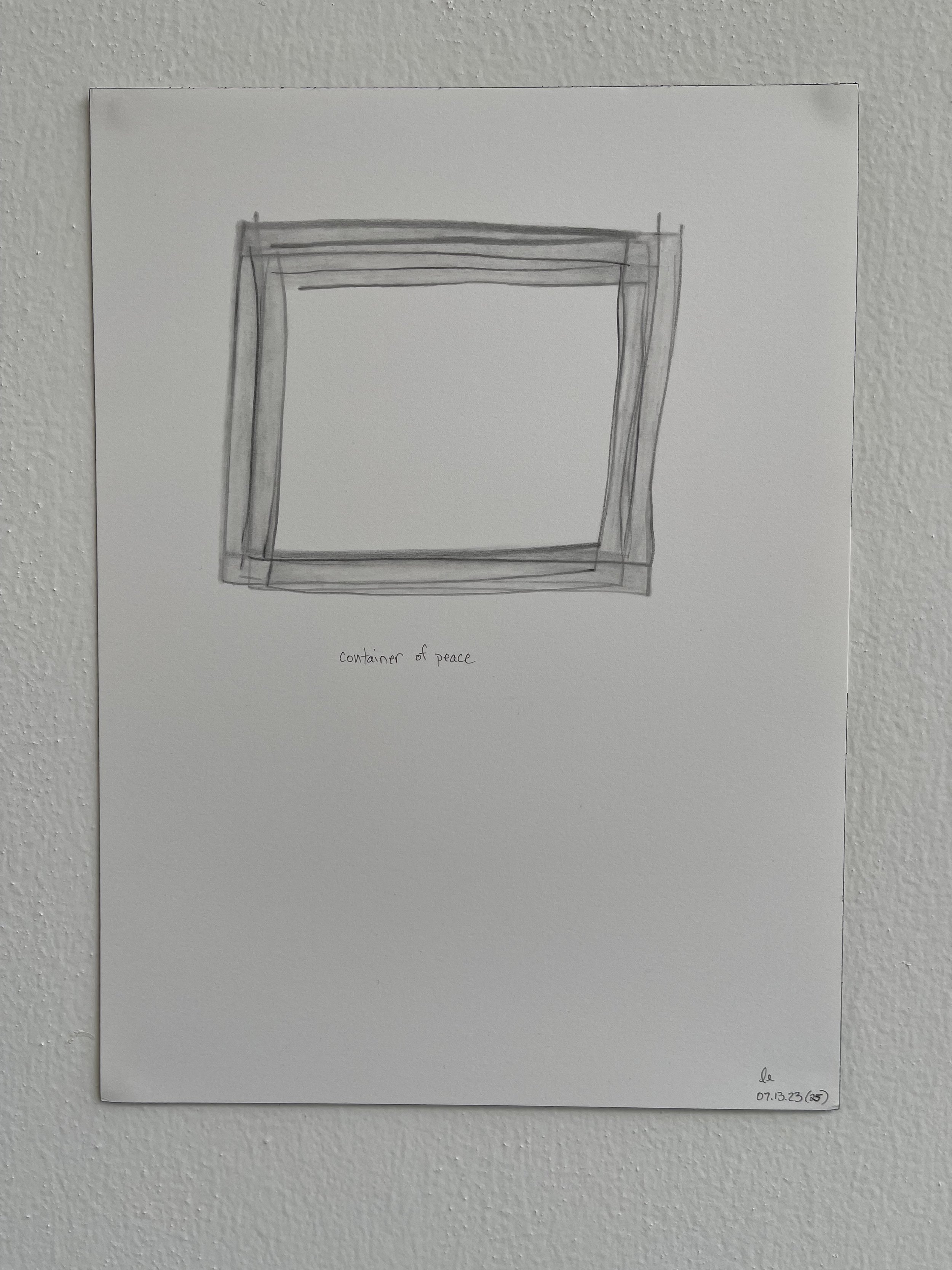 container of peace (25), 2023 | graphite on Arches paper | 9" x 12"