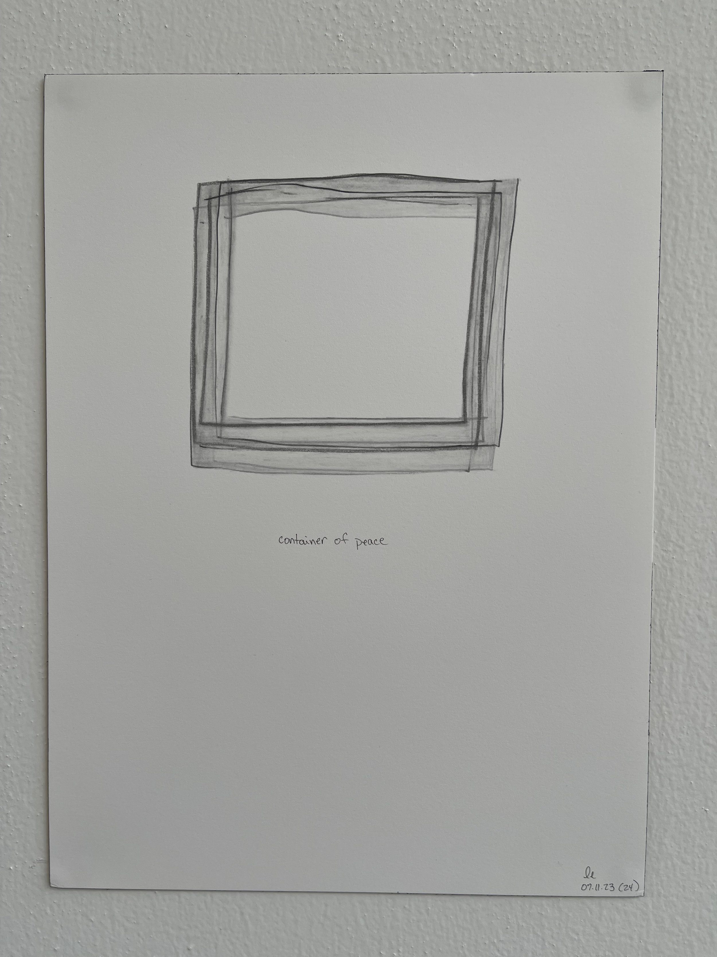 container of peace (24), 2023 | graphite on Arches paper | 9" x 12"