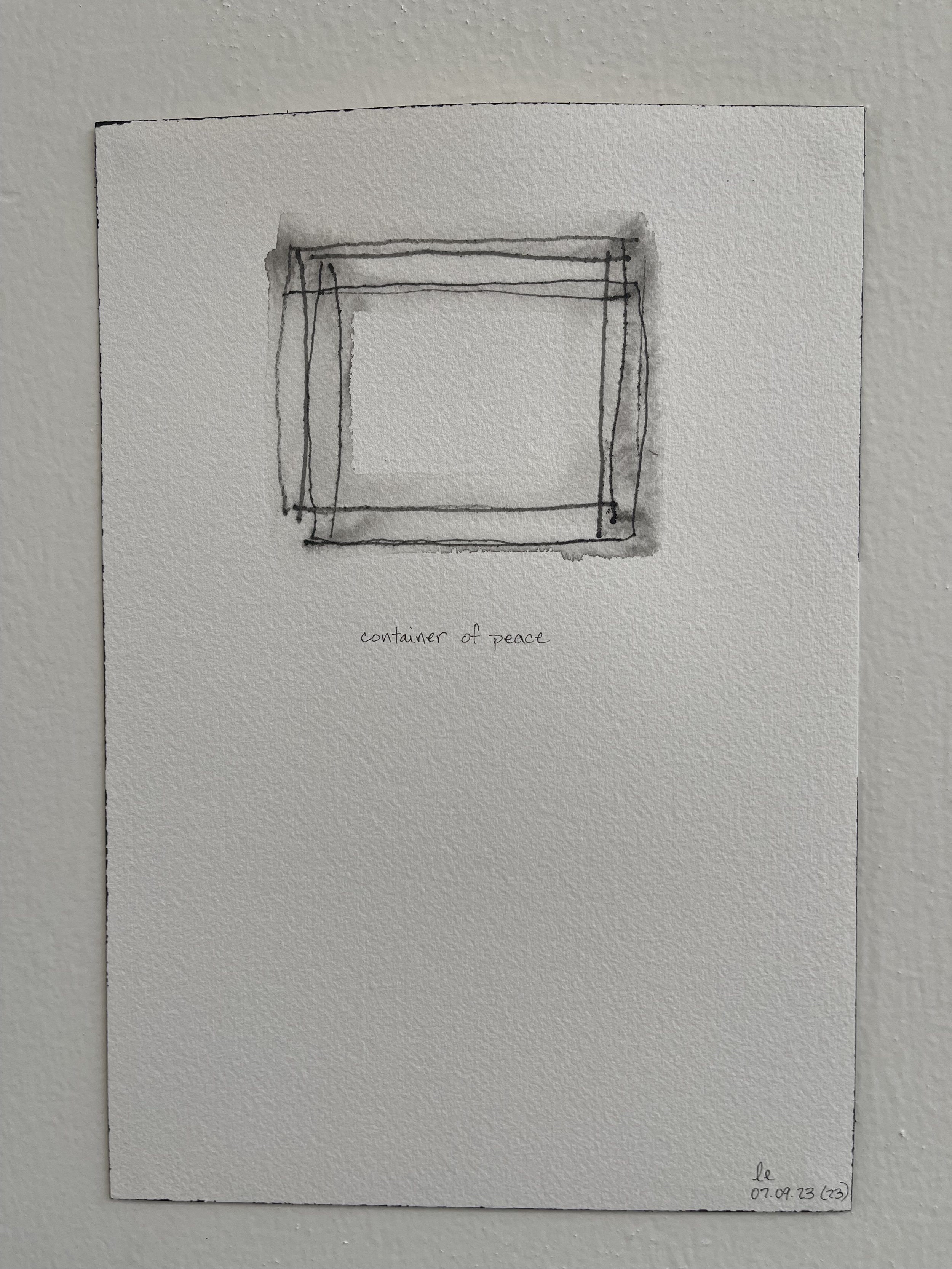 container of peace (23), 2023 | watercolor graphite on Arches paper | 7" x 10" | NFS