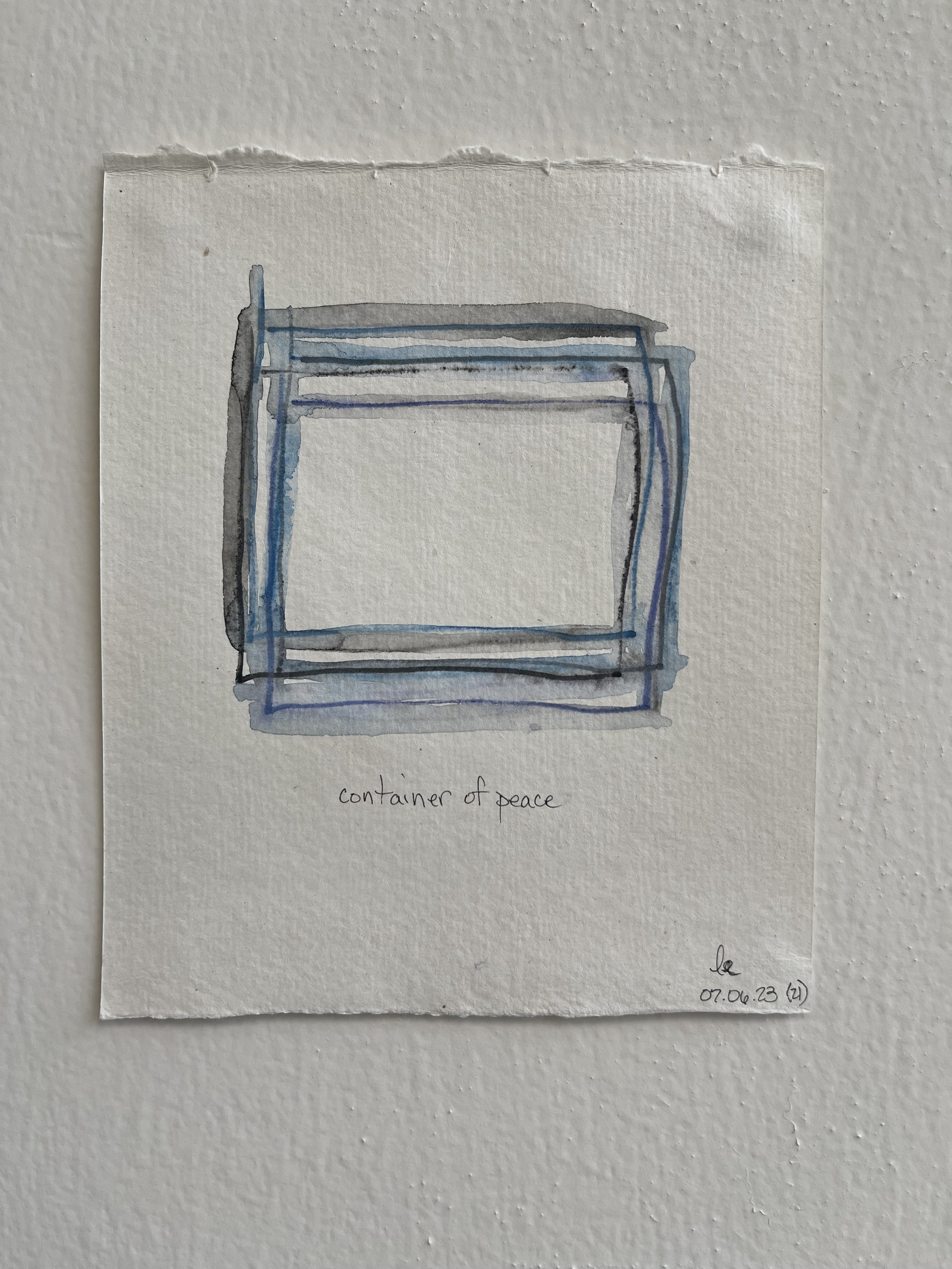 container of peace (21), 2023 | watercolor pencil on Kadi 100% cotton rag paper | 5" x 6"
