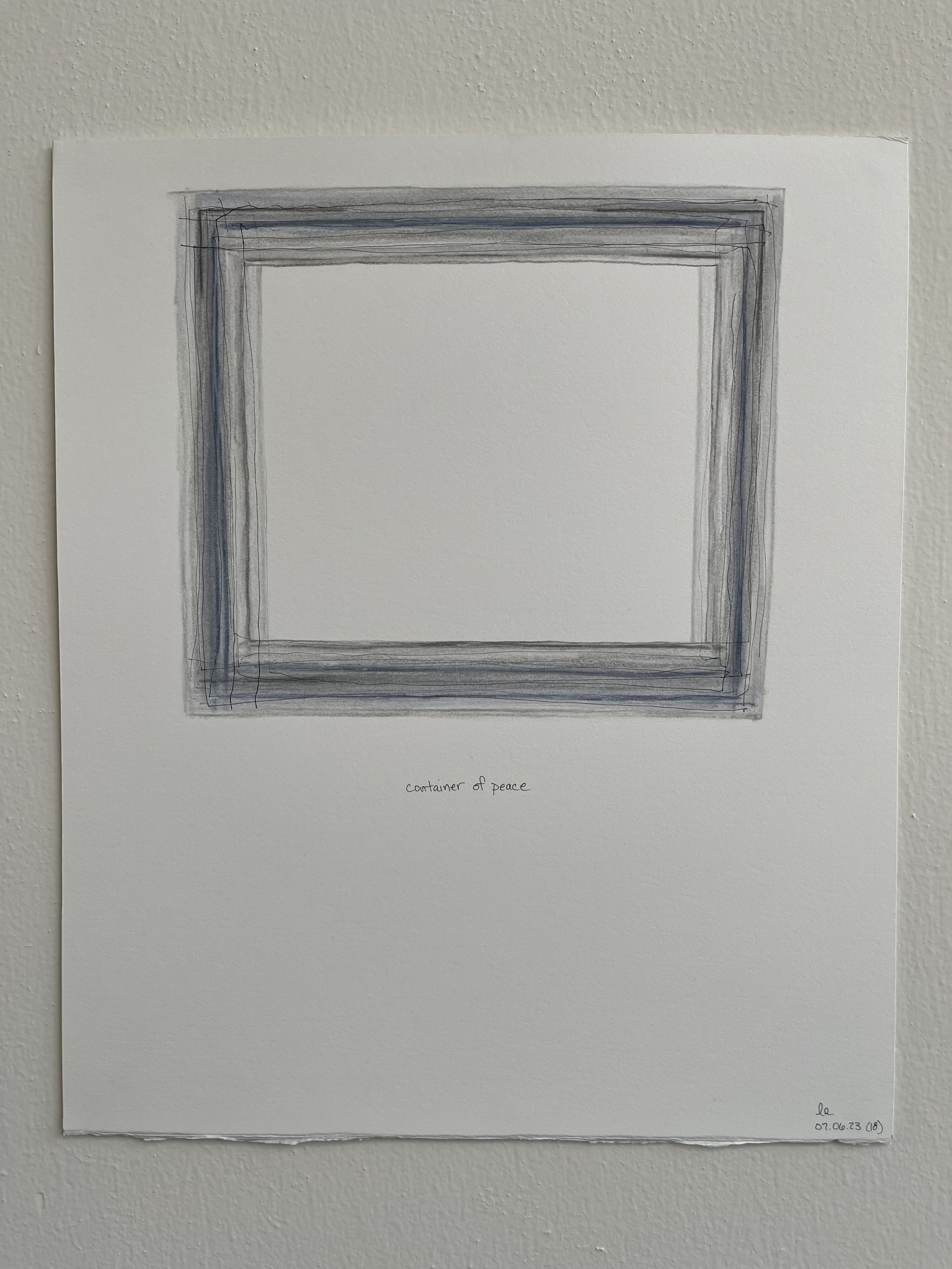 container of peace (18), 2023 | watercolor pencil & ink on Fabriano paper | 14.75" x 12.25"